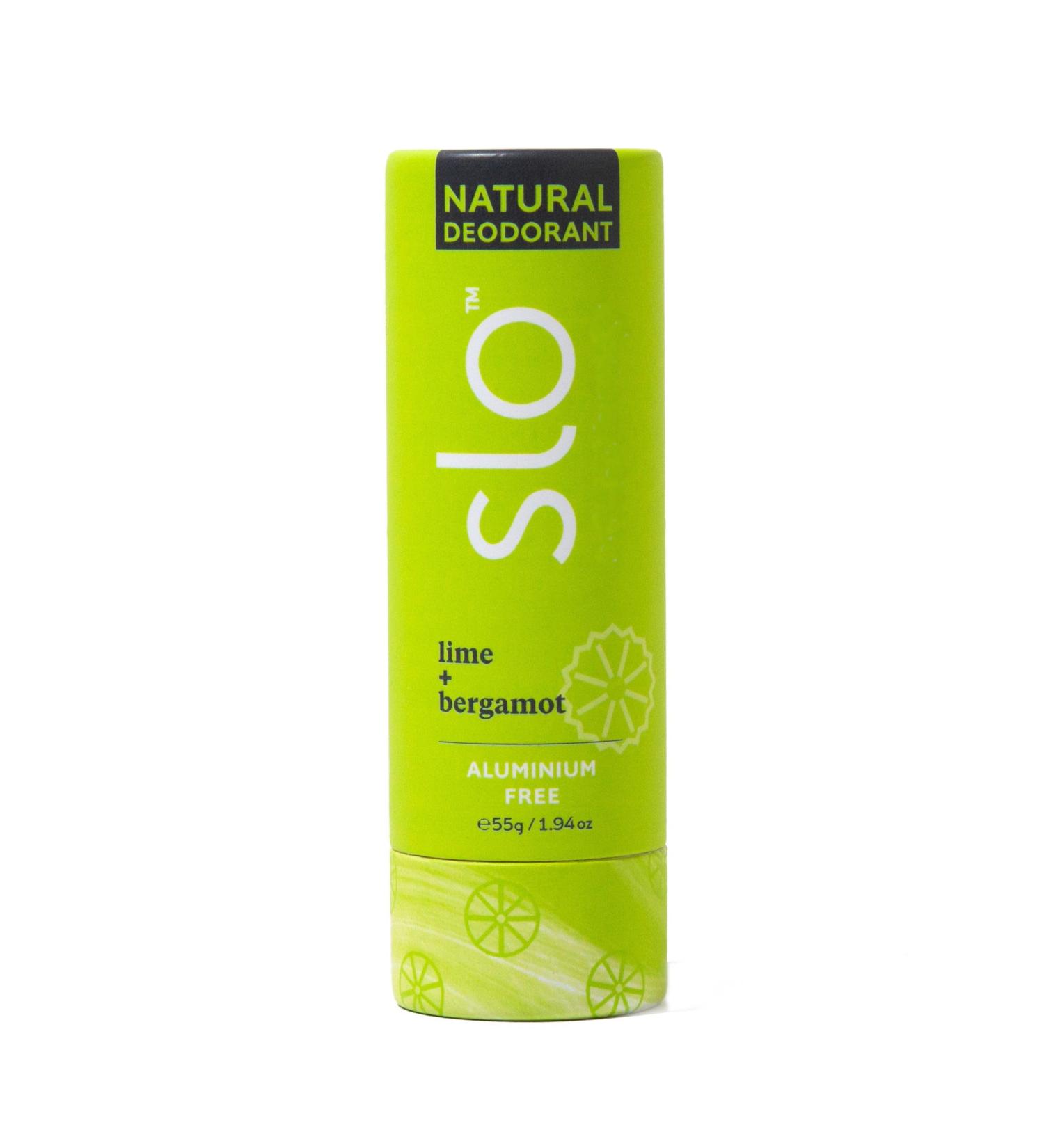 Slo | Natural Deodorant - All Natural Ingredients Vegan & Cruelty Free Paper Packaging | Lime + Bergamot 1.94oz - Buy Online on GoSupps.com