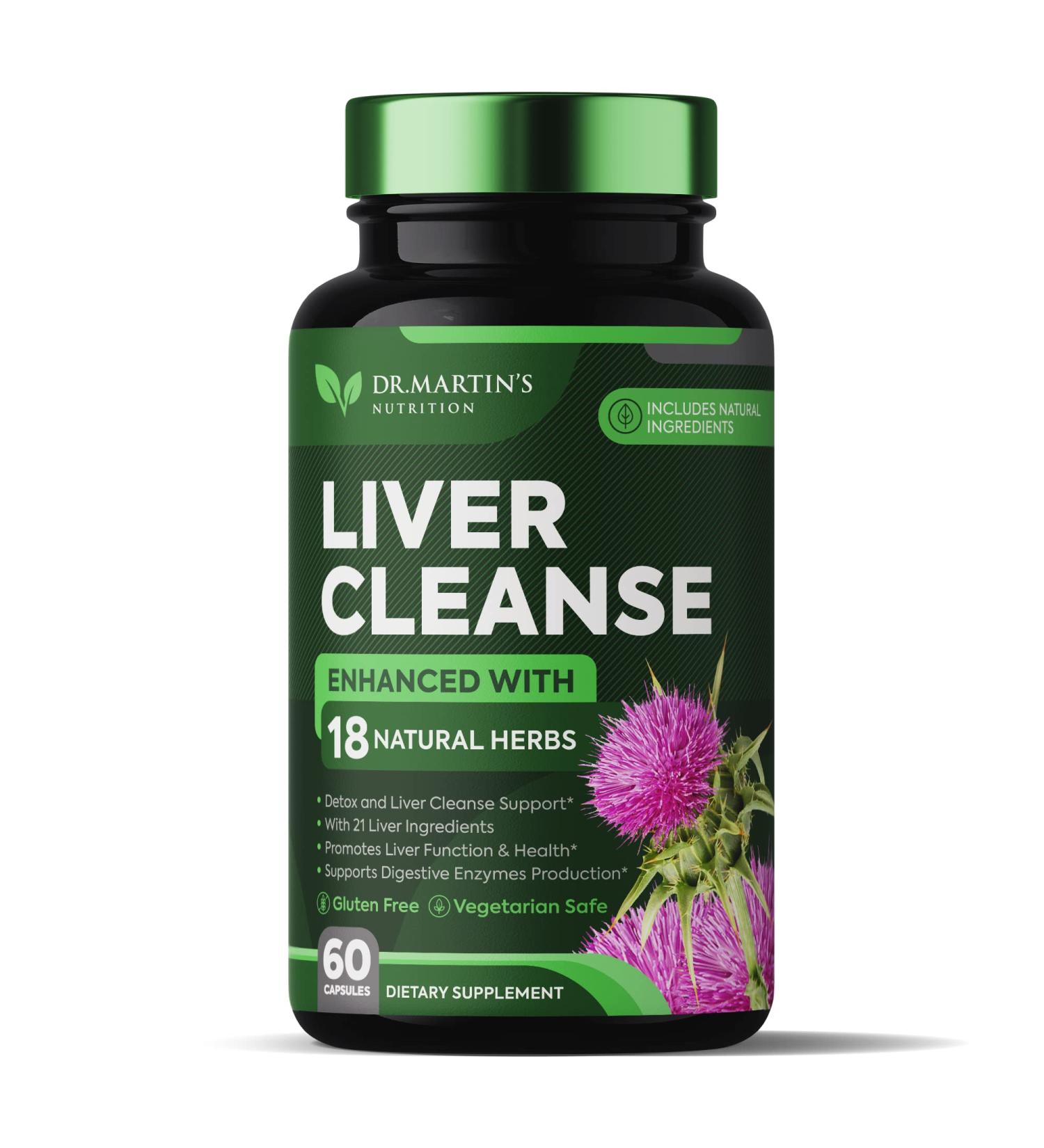 Liver Cleanse Detox Supplement | Enhance Liver & Gut Health | Boost Energy | Antioxidant with 21 Ingredients including Milk Thistle & Dandelion - Buy Online on GoSupps.com