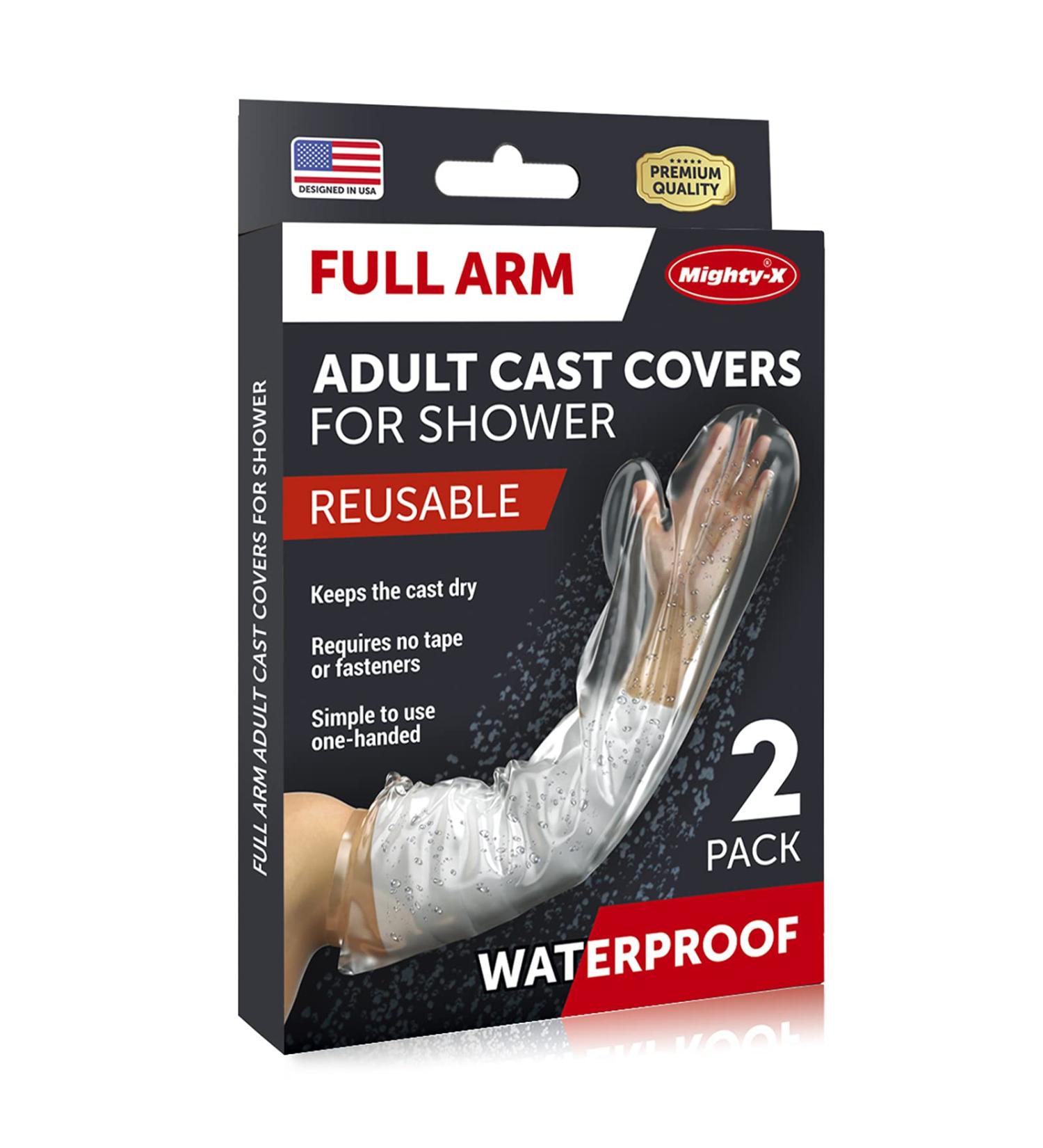 Adult Waterproof Arm Cast Cover - 2 Pack for Shower - Full Arm Protection - Buy Online on GoSupps.com