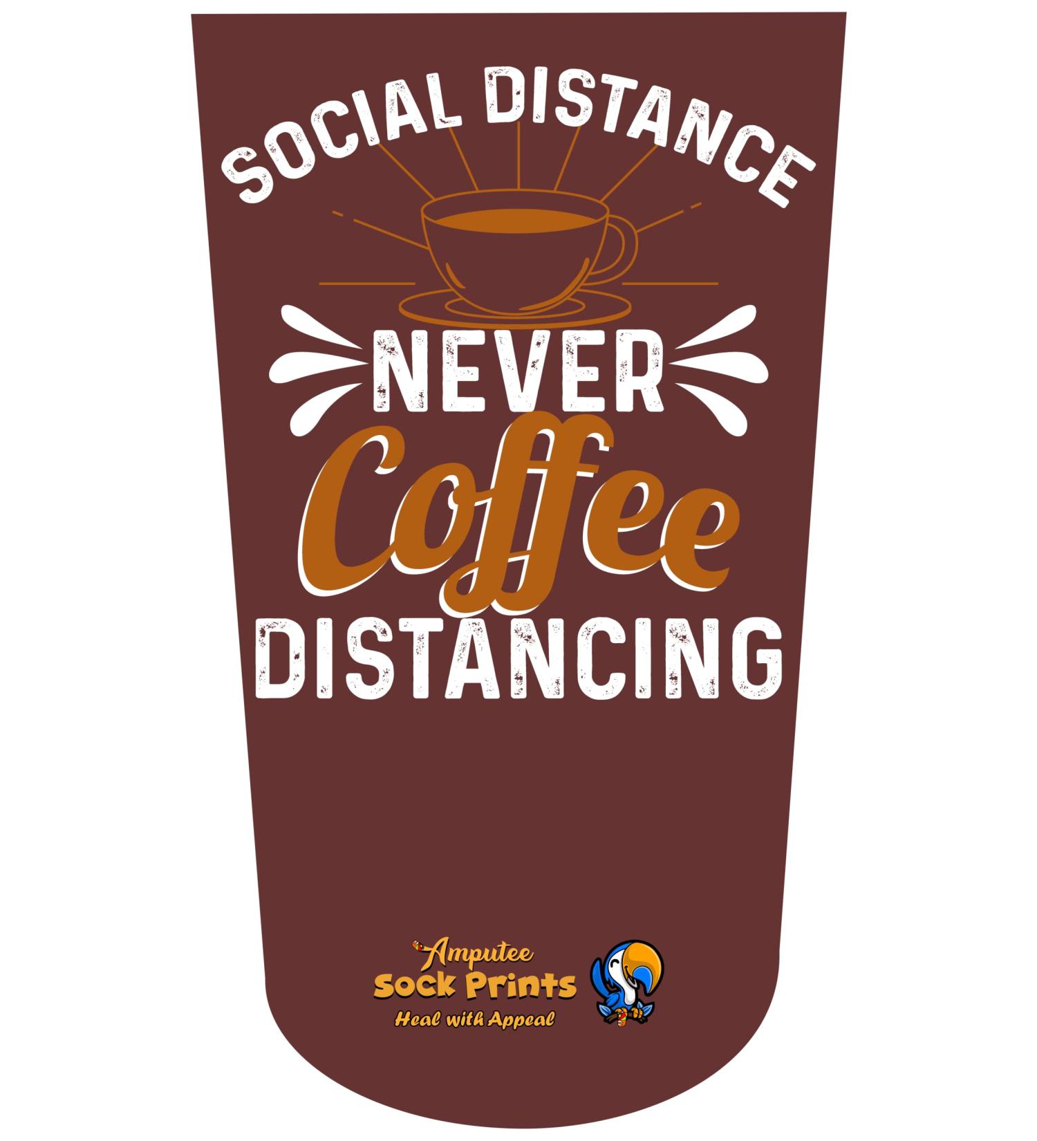 Heal with Appeal Amputee Stump Sock - Social Distance Never Coffee Distance V2 - 3Ply - Buy Online on GoSupps.com