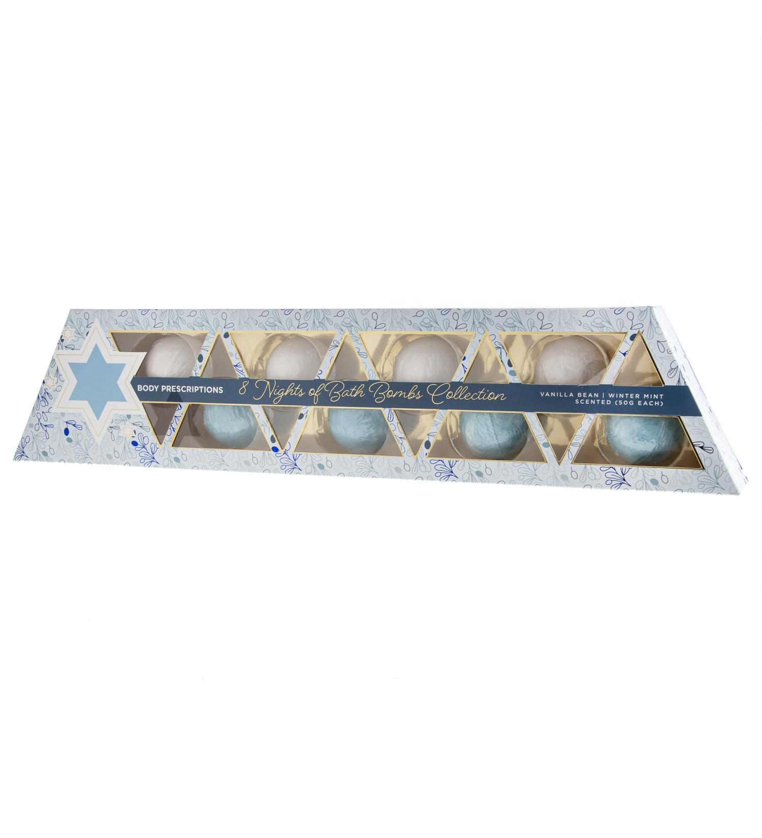 Body Prescriptions Bath Bomb Gift Set - 8 Vanilla Bean & Winter Mint Bath Bombs | Spa Essentials Holiday Gift for Women with Gift Box - Buy Online on GoSupps.com