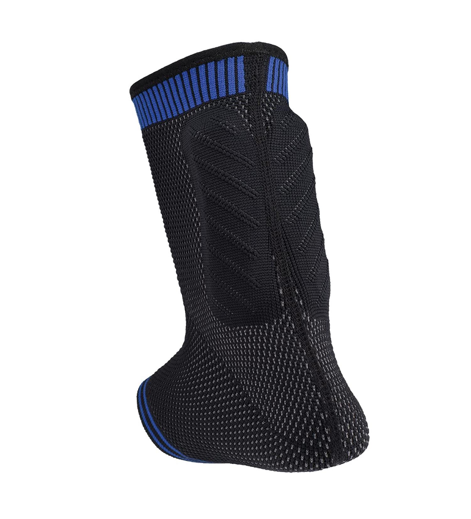 Large Black/Blue Achilles Sleeve with Dual Gel Compression Strips - Support and Protection - Buy Online on GoSupps.com
