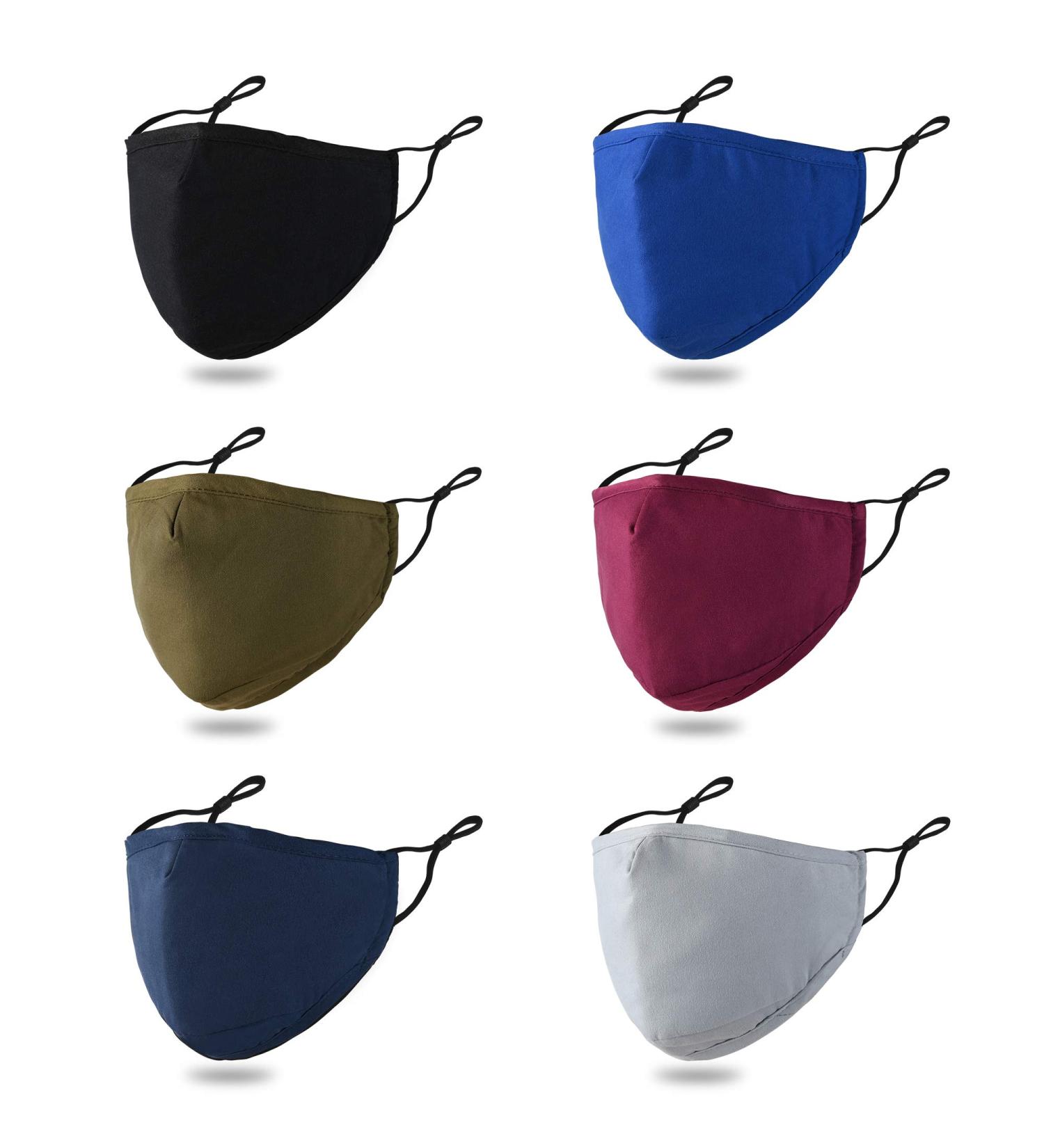 6 Pack Washable Cloth Face Masks with Nose Wire and Filter Pocket - Reusable Cotton - Adjustable for Women and Men - QL Sport - Buy Online on GoSupps.com