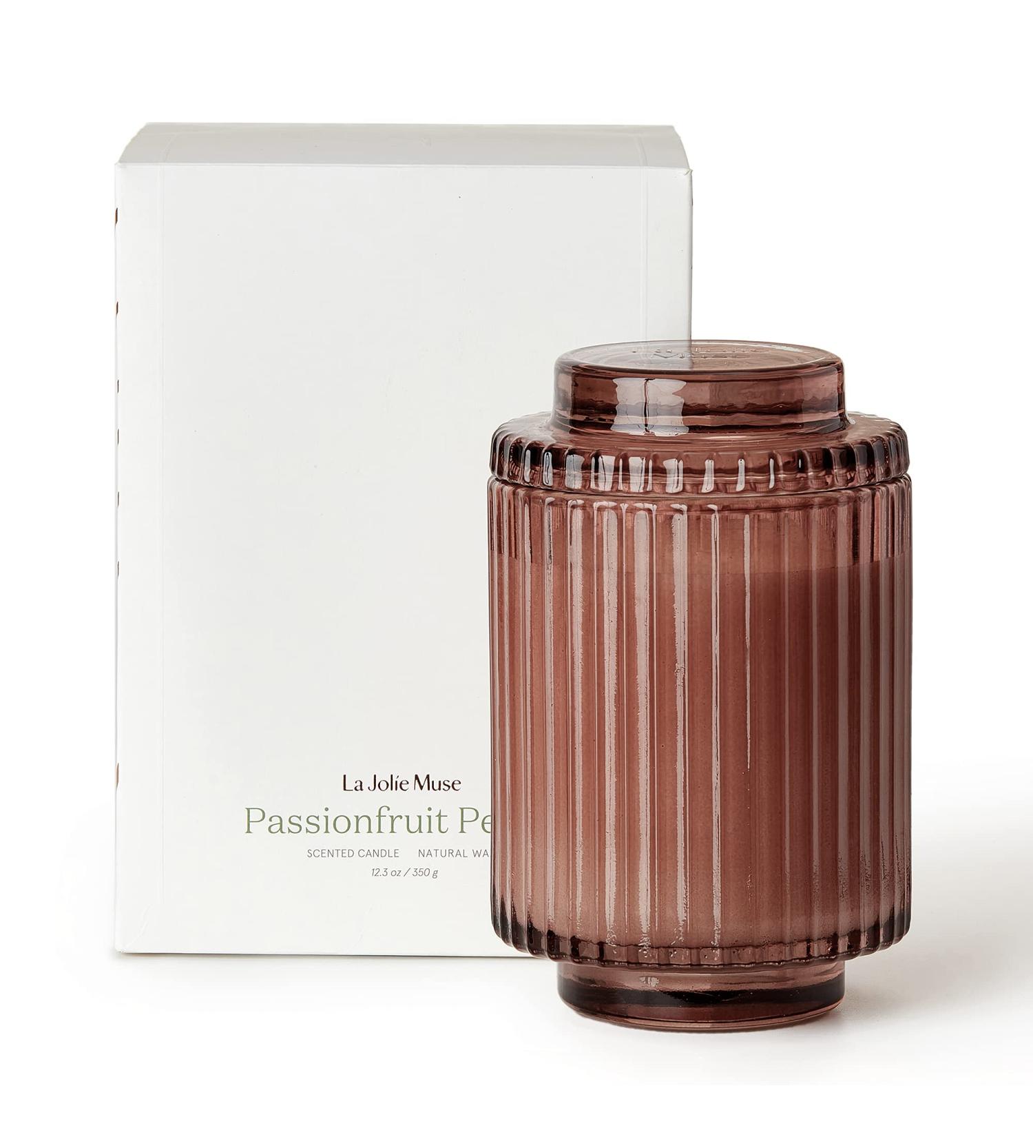 La Jolie Muse Passionfruit Peony Scented Candle - 80 Hours Long Burning Natural Wax - Gift and Home Decor - 12.3oz - Buy Online on GoSupps.com