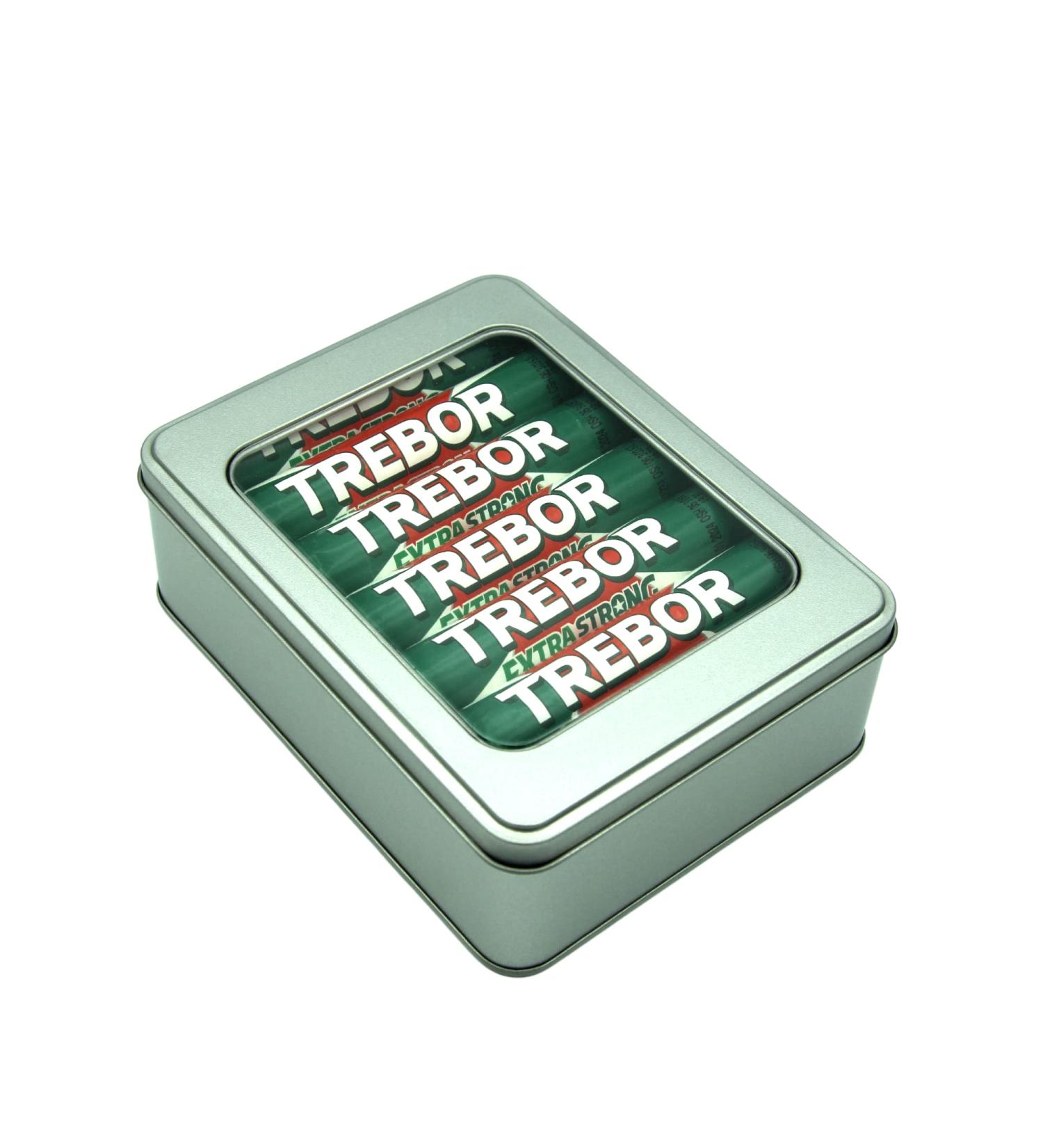 Trebor Extra Strong Mints in a Tin x 14 Tubes x 14 x 42g Tubes Bundle with Silver Refillable Window Lid Tin - Buy Online on GoSupps.com