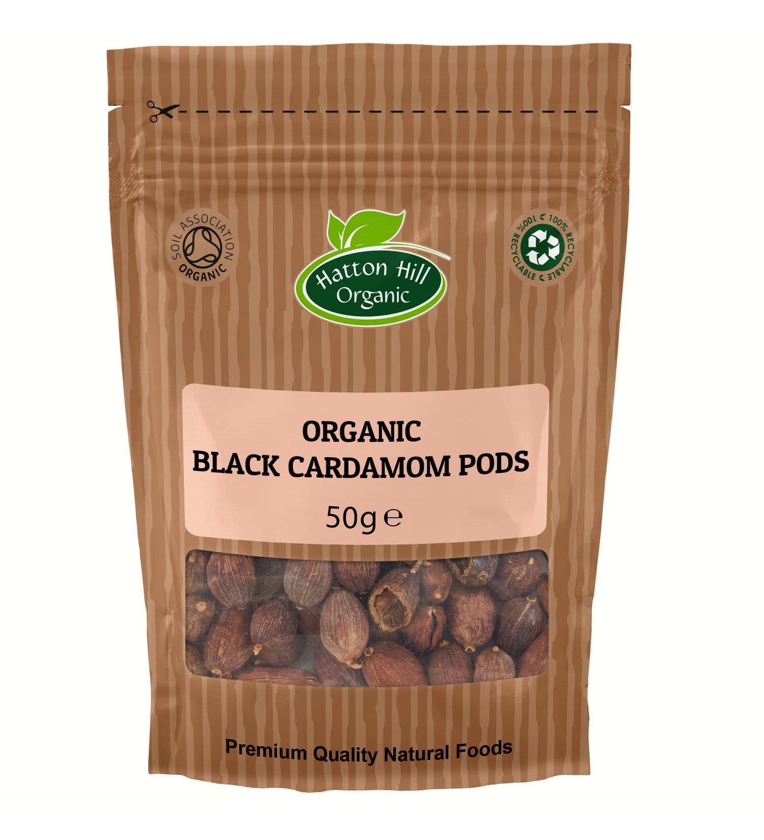 Organic Black Cardamom Pods 50g | Hatton Hill Organic | Free UK Delivery - Buy Online on GoSupps.com