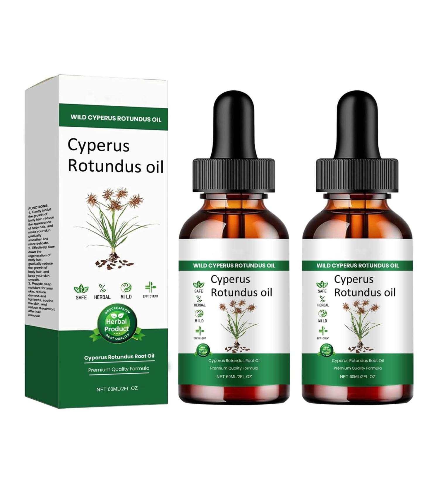 Natural Hair Removal Oil 60ml Set of 2 Cyperus Rotundus Oil to Slow Unwanted Hair Growth for Women Mens Moisturizing & Soothing Ideal for All Skin Types 1 Count (Pack of 2) Cyperus Rotundus Oil 60ml - Buy Online on GoSupps.com