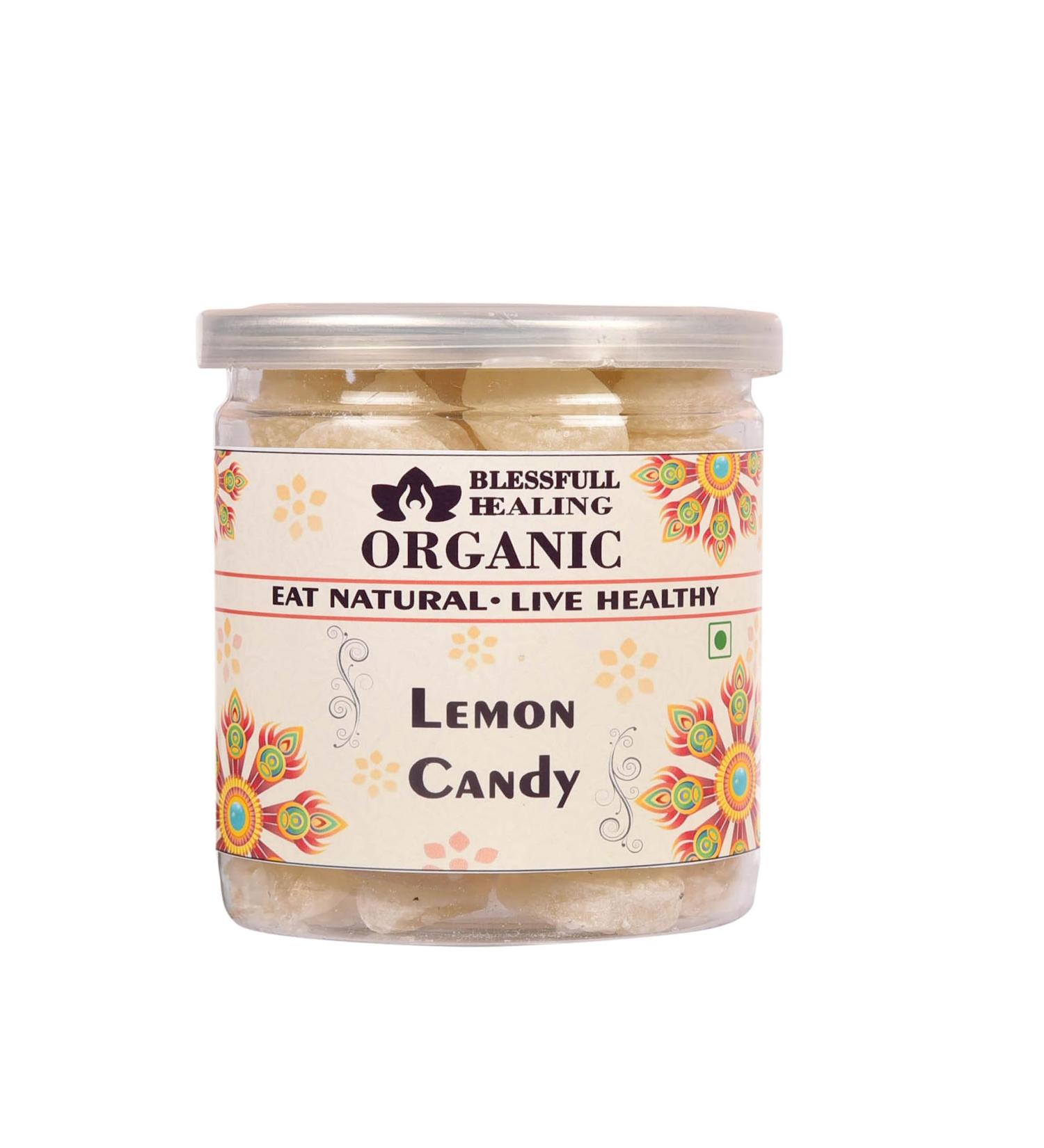 Blessfull Healing Organic Lemon Candy 400 Gram Airtight Container (Packing May Vary)