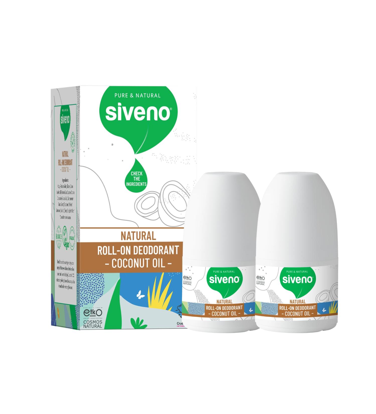 Siveno All Natural Deodorant Roll-On | Aluminum Free Deodorant for Women & Men | Organic Vegan | Fresh Non Staining Non Irritating | Cruelty Free Non Toxic Paraben Free | Coconut Oil Pack of 2 Coconut 1.76 Fl Oz (Pack of 2) - Buy Online on GoSupps.com