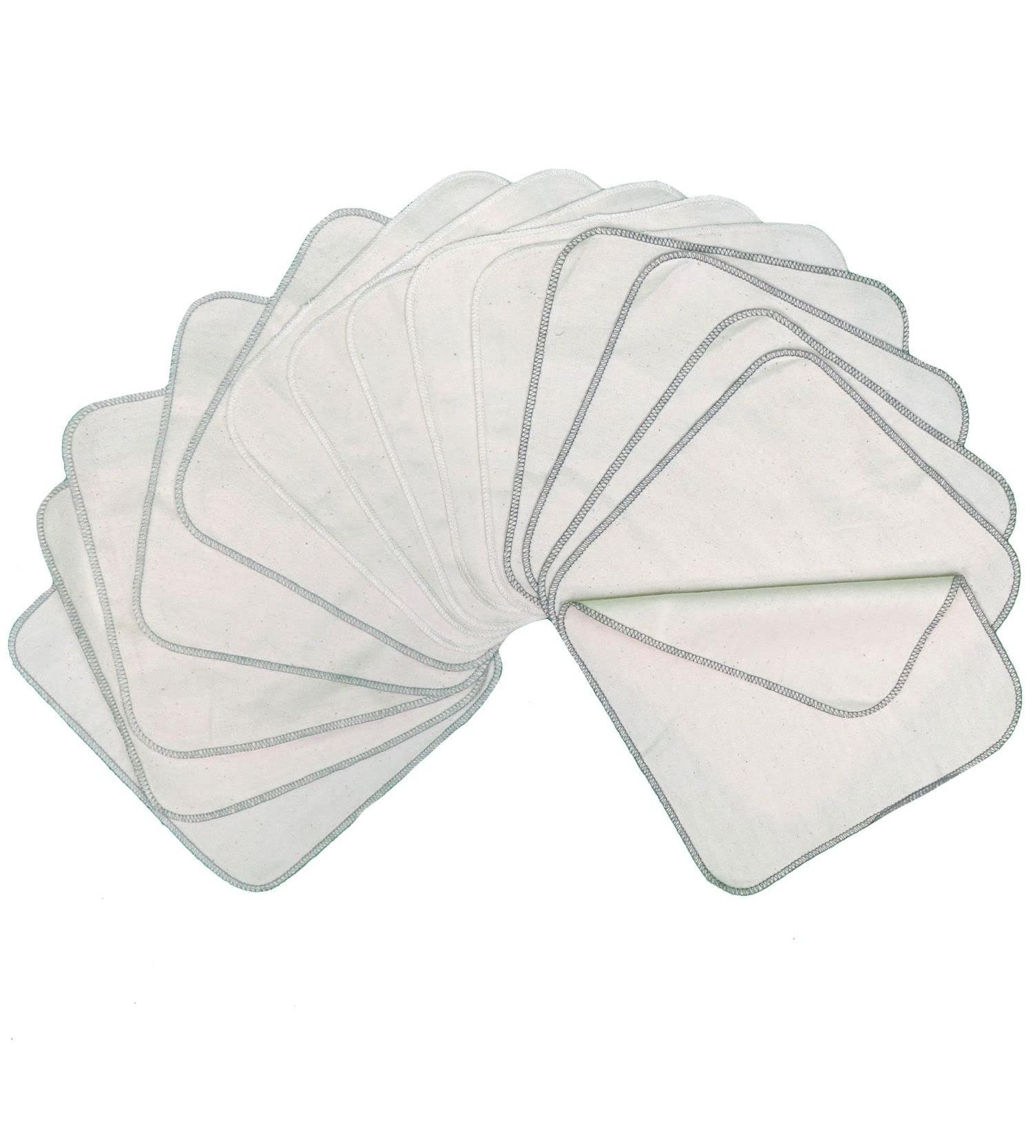 Buy AVO+CADO Gray Organic Cotton Single-Bed Flannel Washcloths - 15 Reusable Baby Washcloths - Eco-Friendly Alternative to Wet Wipes - Buy Online on GoSupps.com
