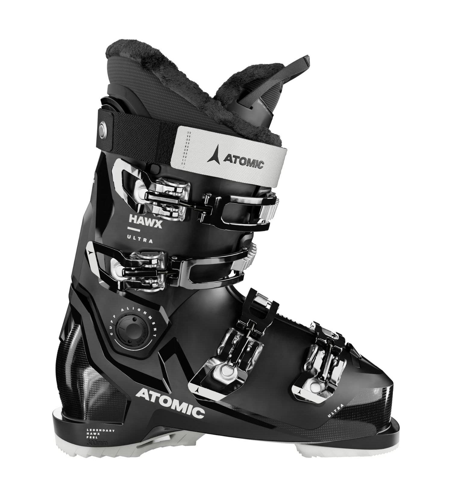 Atomic Hawx Ultra Ski Boots - Alpine Ski Boots with 3D Ankle & Heel for Precision - Narrow Fit 98mm - Black/White 29/29.5 | International Shipping Available - Buy Online on GoSupps.com