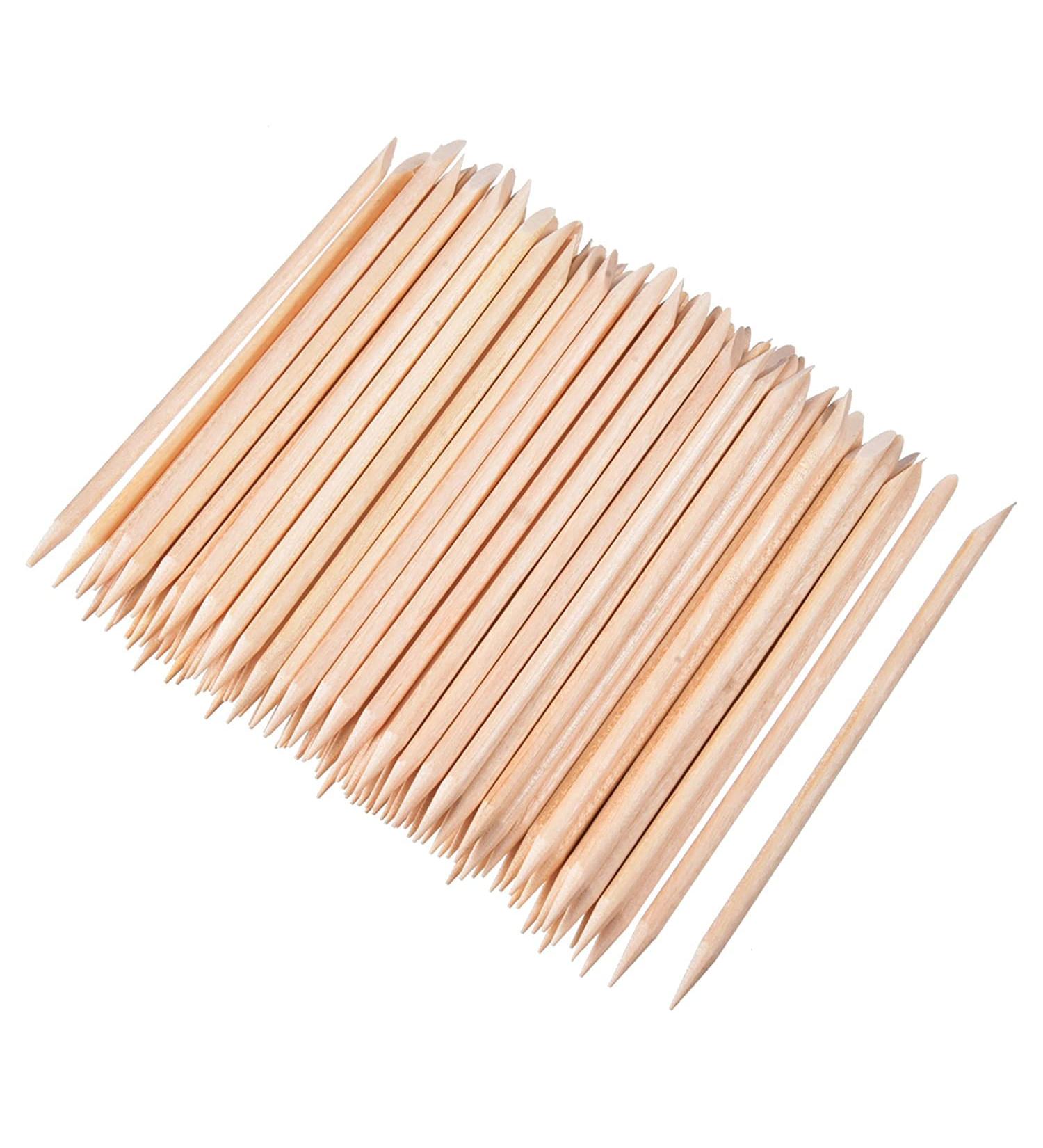 PROFICO 15 pieces wooden sticks | Orange wooden sticks | Cuticle pusher for manicure pedicure | Manicure sticks cuticle care
