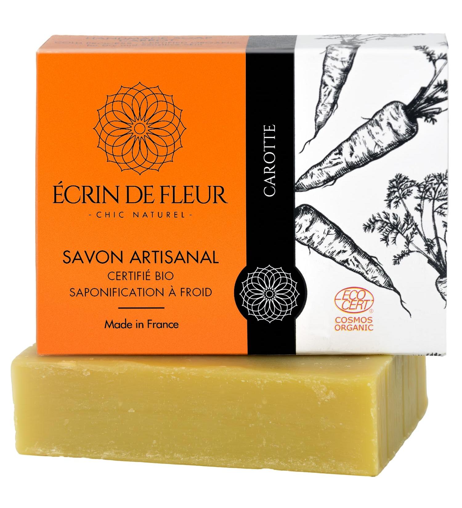 Organic Handcrafted Crin de Fleur Carrot Soap for Delicate Skin - 90g Bar | Cold Processed, Pack of 1 - Buy Online on GoSupps.com