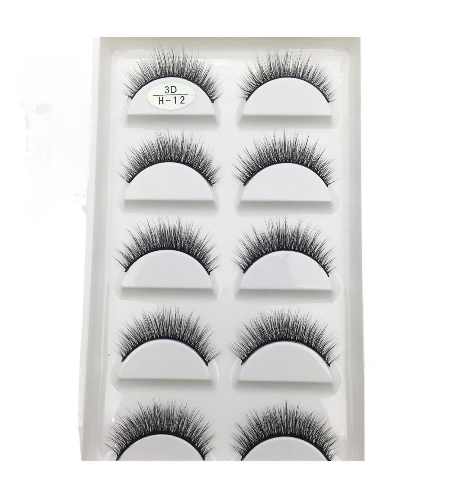 UAMOU 16 Style 10/50 Boxes 3D Mink Lashes Natural Cross False Eyelashes Long Messy Makeup Eye Lashes Faux Cils Maquillaje Cheerfully (Color : 5Pairs H 12 Size : 50 Boxes 250Pairs) - Buy Online on GoSupps.com