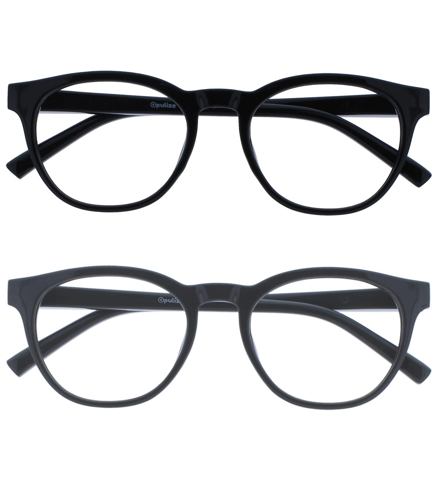 Opulize Blu Reading Glasses - Blue Light Filter 2 Pack for Gaming & Screens - +2.50 Dioptries Black/Gray - Buy Online on GoSupps.com