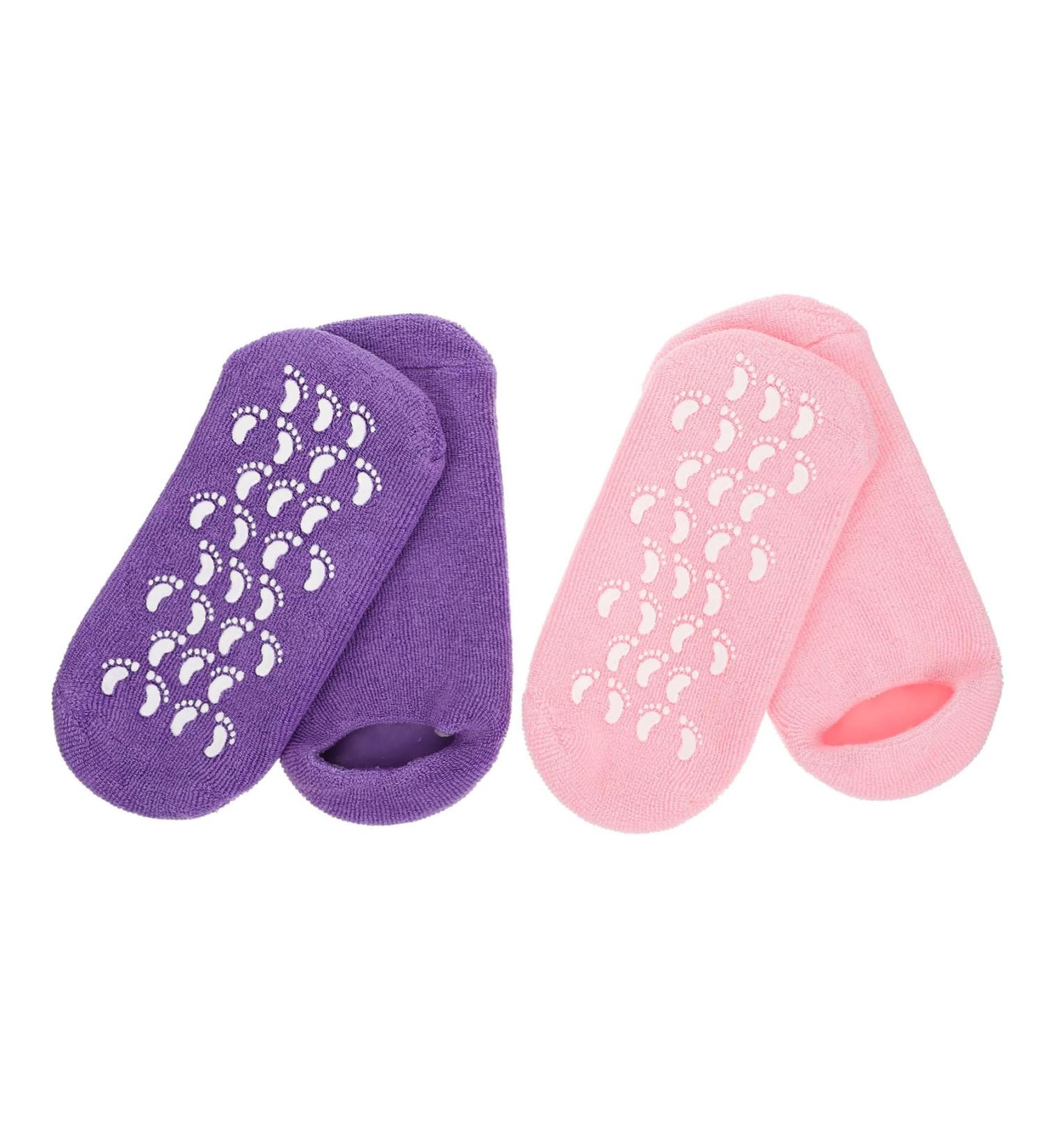 Beavorty 2 Pairs Gel Socks Heel Socks for Dry Cracked feet Comfortable Socks Gel Lined Socks moisturizing feet Socks Dry feet Socks Moisture Heel Socks Foot mask Spa Vegetable Gel Miss 22x10x1cm - Buy Online on GoSupps.com