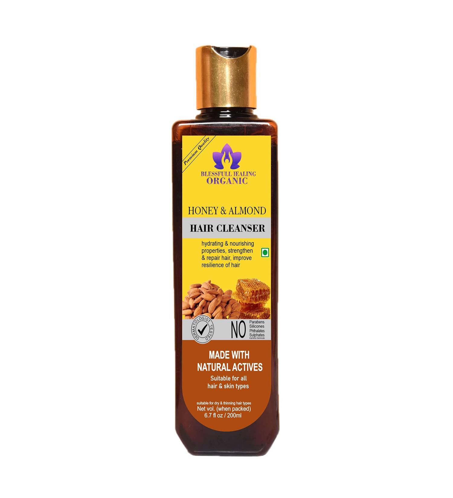 Blessfull Healing Organic Honey & Almond Hair Cleanser | Shampoo 200 ML (Packing May Vary) - Buy Online on GoSupps.com