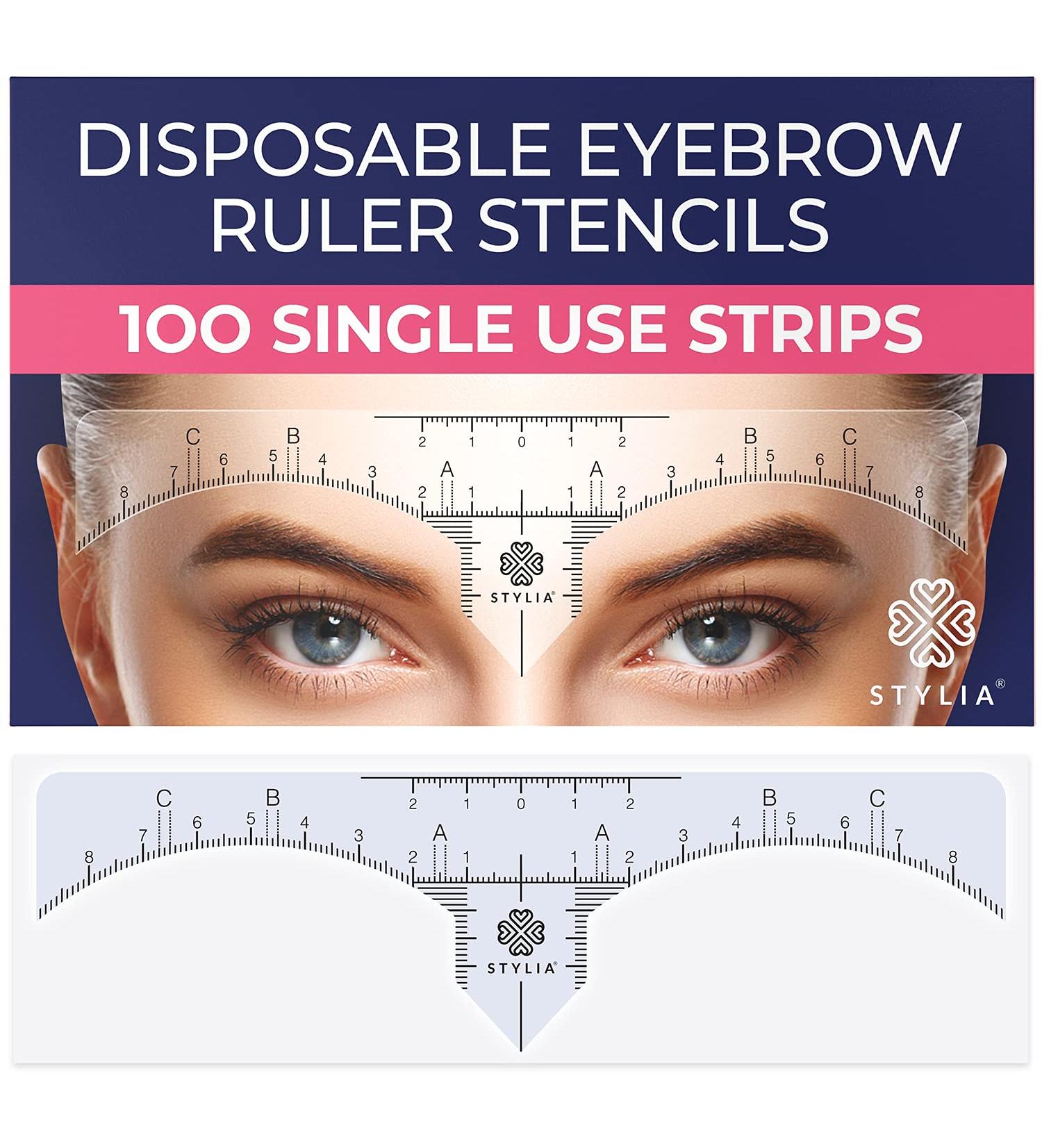 Disposable Eyebrow Ruler Stencils - 100-Pack Transparent Mapping Stickers for Microblading, Henna, Brow Extensions & Permanent Makeup - Peel & Stick Measuring Shaper Tool for All Face Shapes - Buy Online on GoSupps.com
