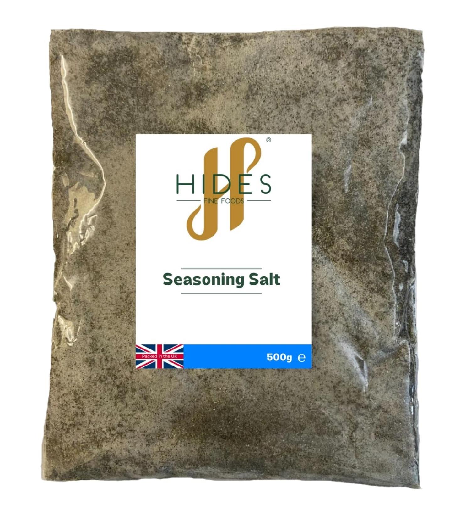 Hides Fine Foods - Seasoning Salt 500g - GMO Free - Suitable for Vegetarians - Salt - Black Pepper - Onion Powder - Paprika - Chilli Powder - Seasoning Mix - Buy Online on GoSupps.com