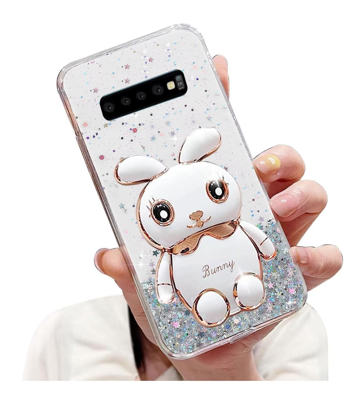 Tivenfezk Nadoli Samsung Galaxy S10 Case - Glitter Rabbit Soft Silicone Shell with Hidden Stand for Ultimate Protection - Buy Online on GoSupps.com