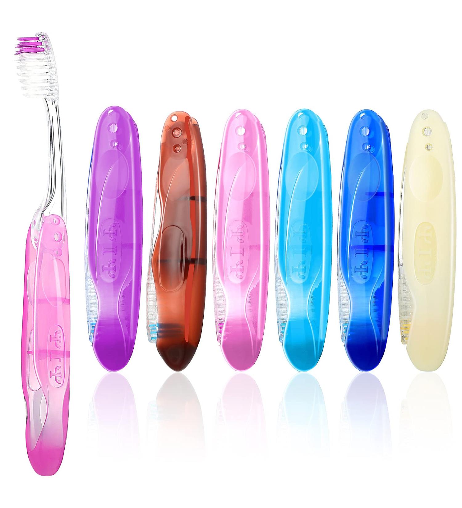 6 Pack Portable Folding Travel Toothbrushes for Camping, School, Home & Business Trips - Buy Online on GoSupps.com