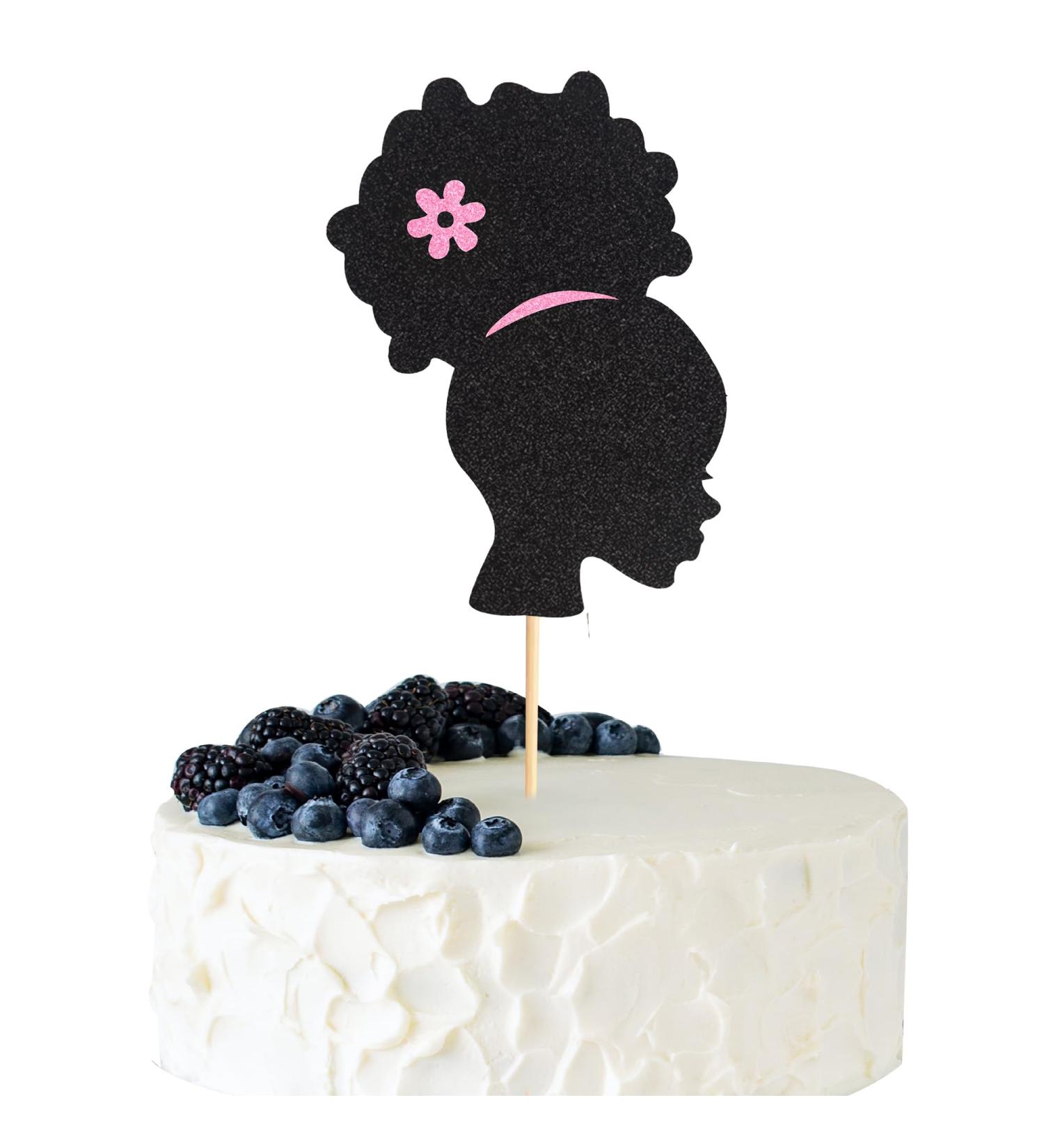 Arthsdite 1Pc Happy Birthday African Girl Cake Topper Girl Birthday Cake Pick Decorations for Wedding Engagement Baby Shower Girls Birthday Theme Party Cake Decorations Black - Buy Online on GoSupps.com