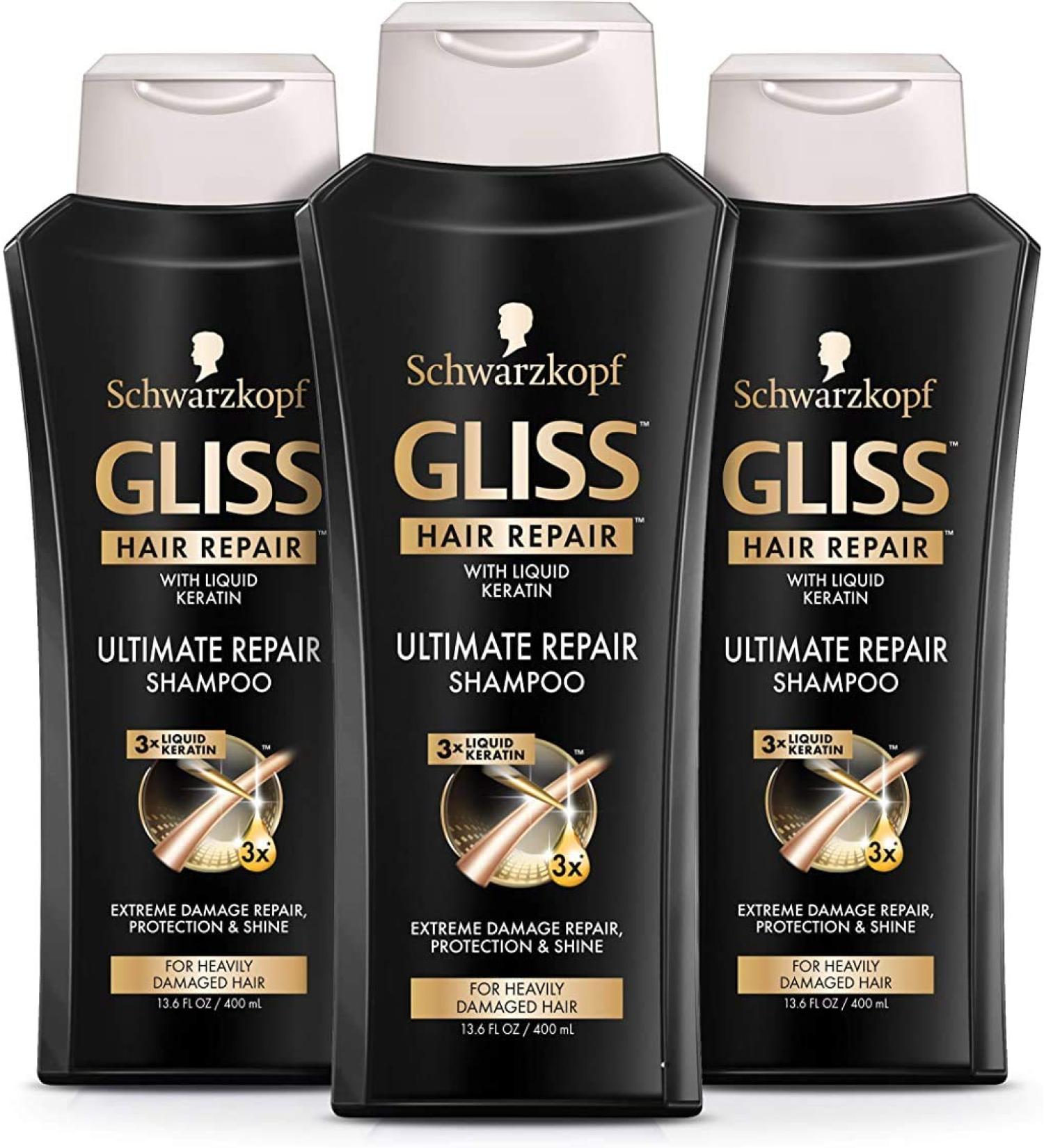 GLISS Ultimate Repair Shampoo for Heavily Damaged Hair 13.6oz (Pack of 3) - Buy Online on GoSupps.com