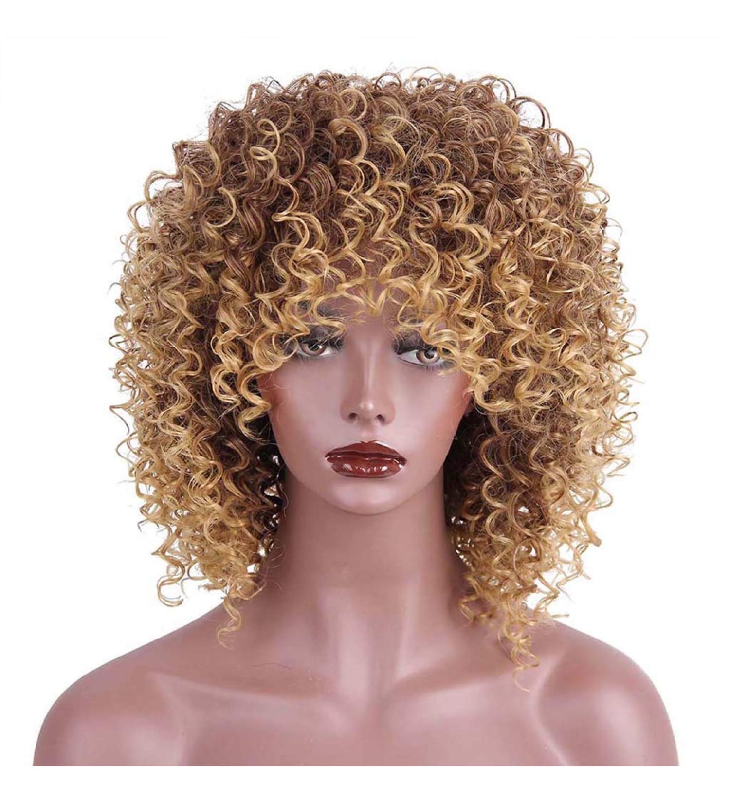 Buy Afro Wig for Women - Brown Wavy Synthetic Curly Long Hair for 50s 60s 70s 80s Party & Cosplay - International Shipping - Buy Online on GoSupps.com