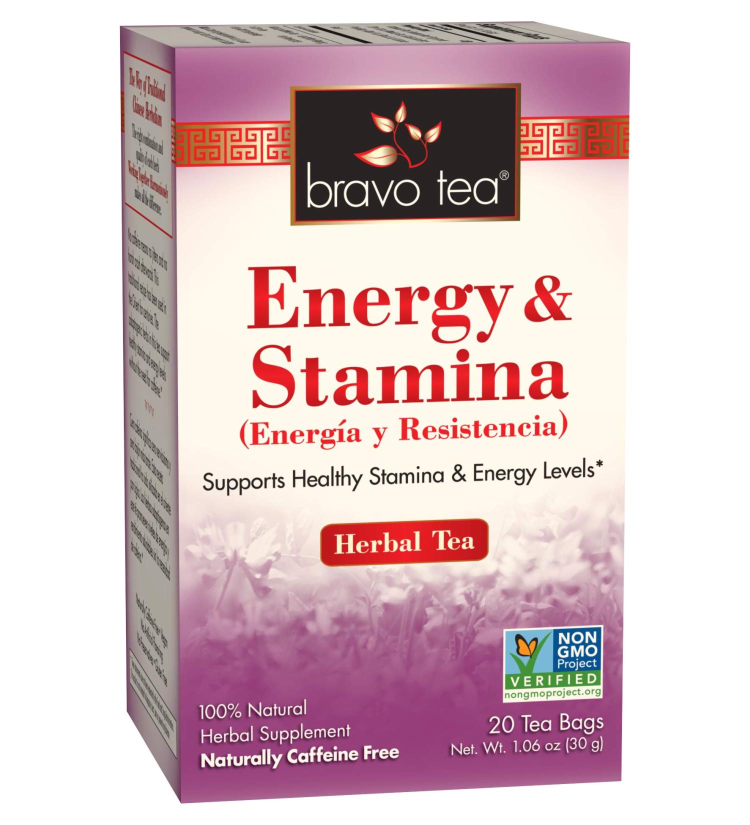 Bravo Tea Energy & Stamina - Caffeine-Free Herbal Tea | 20 Bags - Buy Online on GoSupps.com
