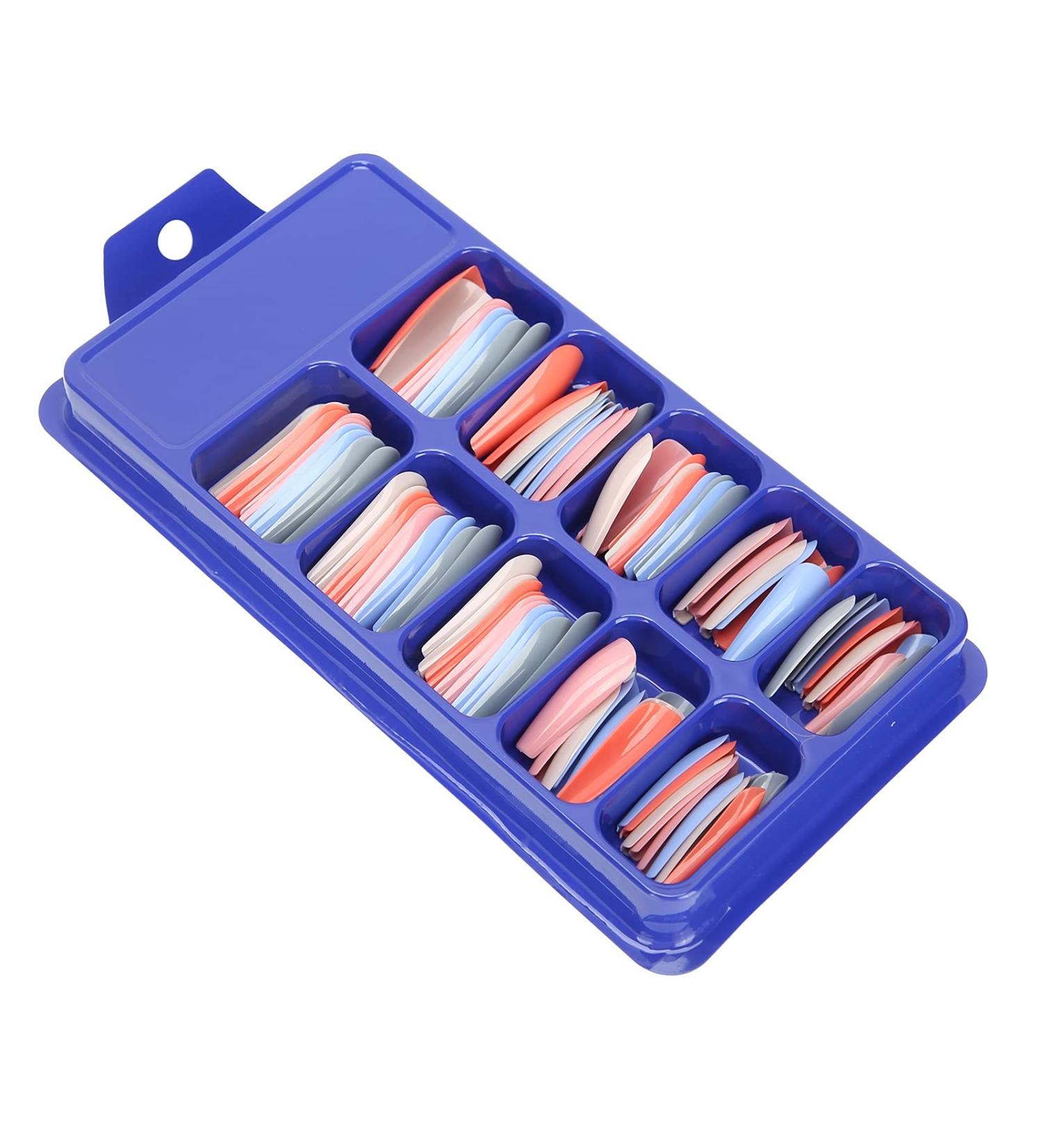 Colorful Nail Tip Pure Color Full Cover Nail Tip Home Salon Stylish Colorful False ABS Material Fake Nail Manicure Tool Easy to Cut(01) - Buy Online on GoSupps.com
