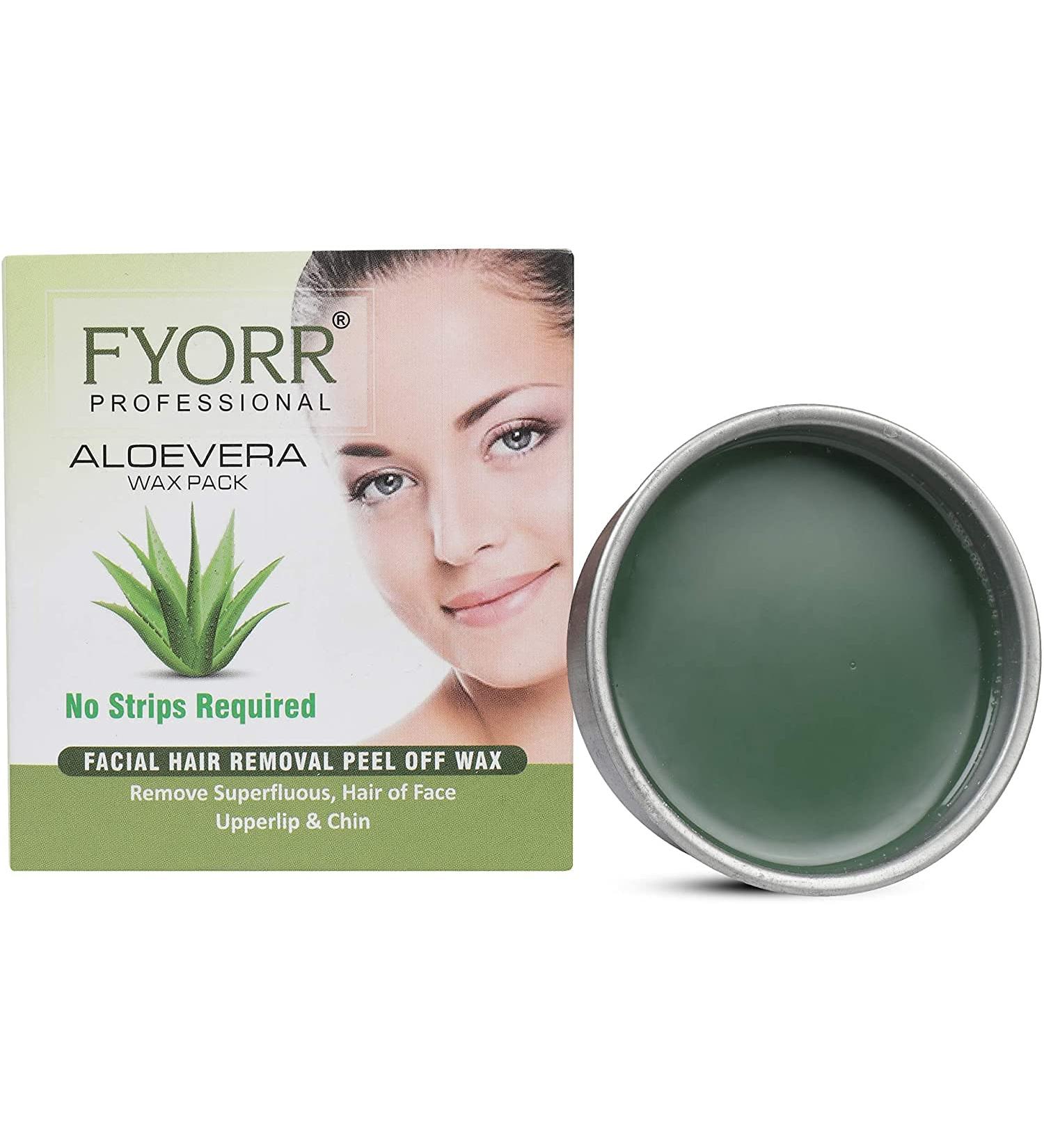 FYORR 80g Aloe Vera Peel-Off Wax for Upper Lip, Facial Hair, Eyebrow - Free Waxing Spatula - Buy Online on GoSupps.com