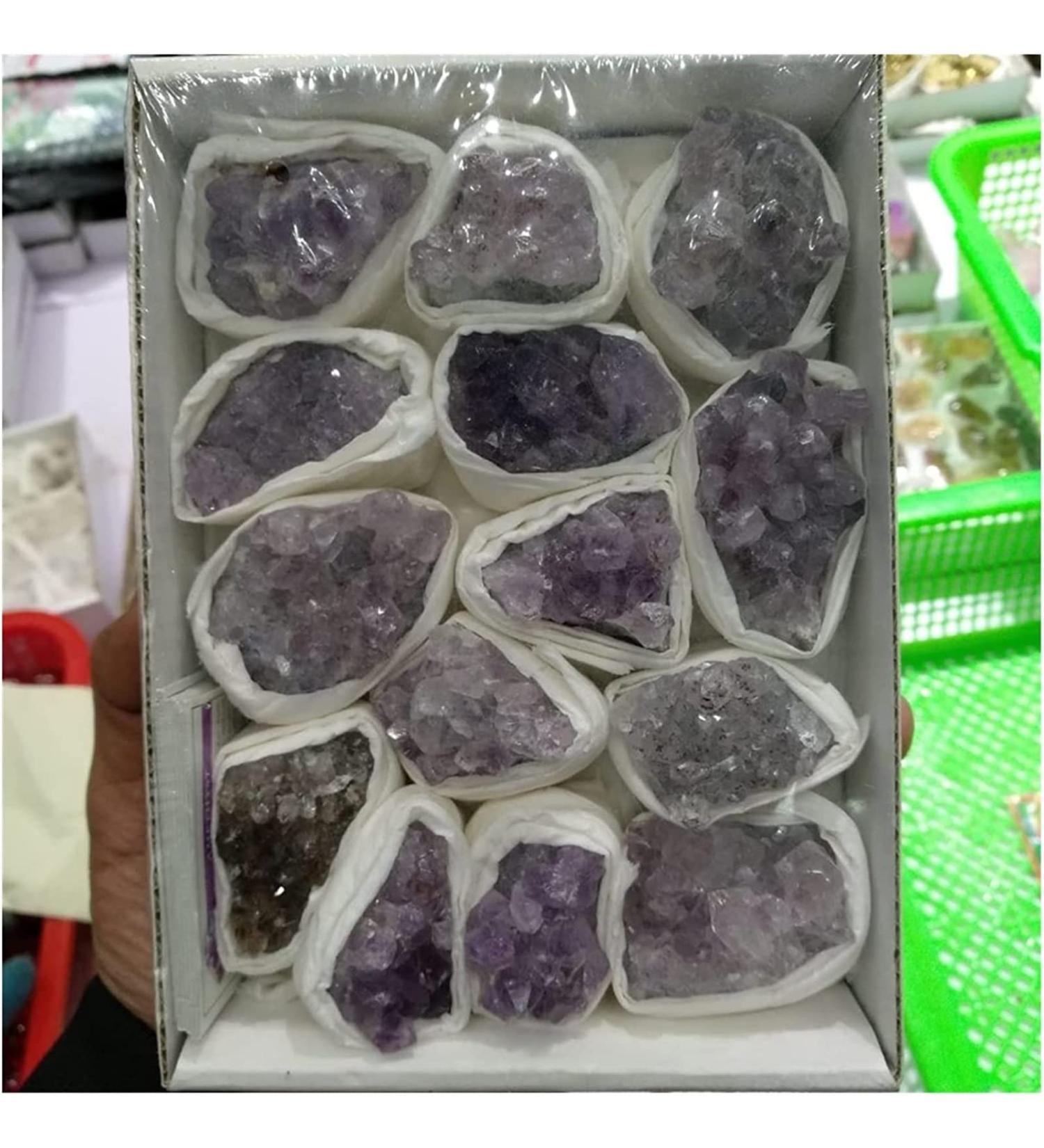 Amethyst Rough Stone New Natural Amethyst Geode Crystal Quartz Amethyst Cluster Specimen - Buy Online on GoSupps.com