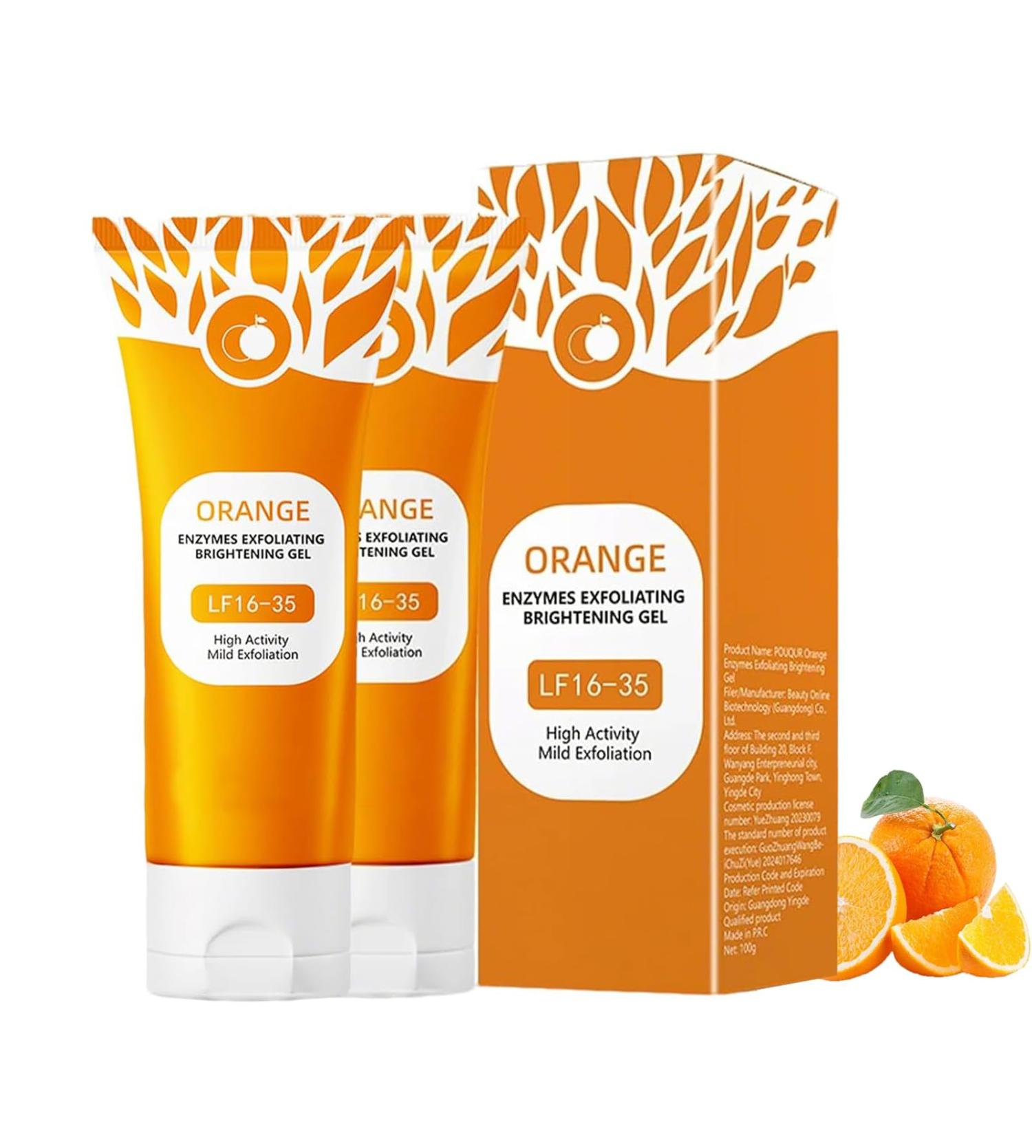 Orange Exfoliating Gel - Orange Enzyme Exfoliating Gel for Face & Body Deep Cleansing Peeling Scrub to Unclog Pores Remove Blackheads & Moisturize Skin Gentle Exfoliator for All Skin Types - Buy Online on GoSupps.com