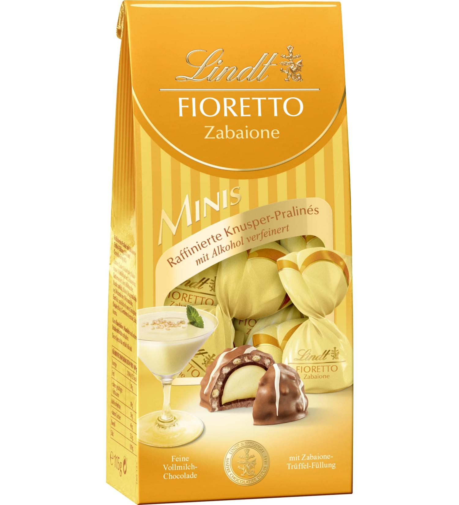 Lindt Fioretto Minis Zabaione - 115g | Milk Chocolate Truffles with Crispy Coating | Ideal Praline Gift for Chocolate Lovers - Buy Online on GoSupps.com