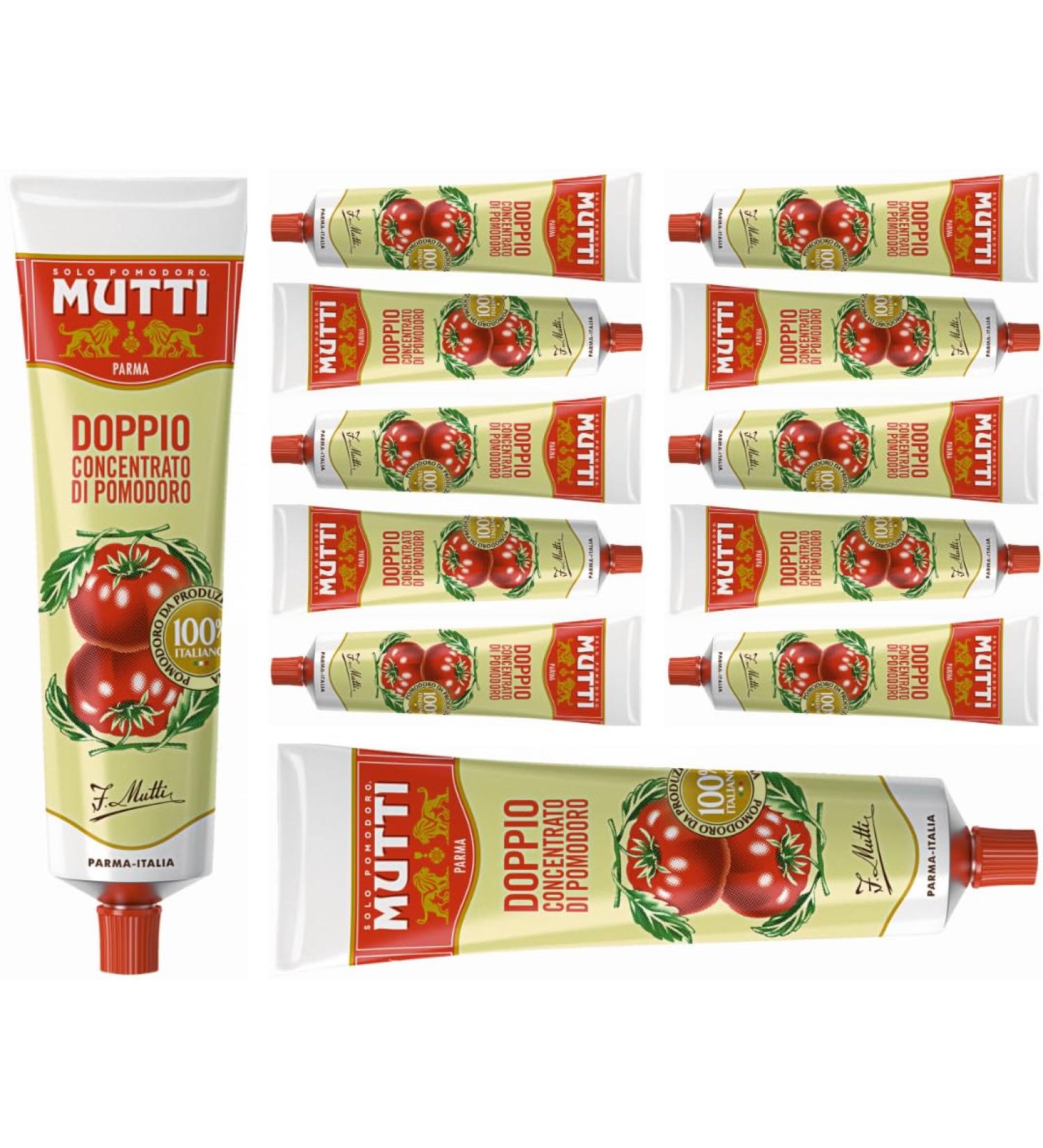 Mutti Doppio Concentrato di Pomodoro tomato paste puree 130 Grams x 12 Tubes