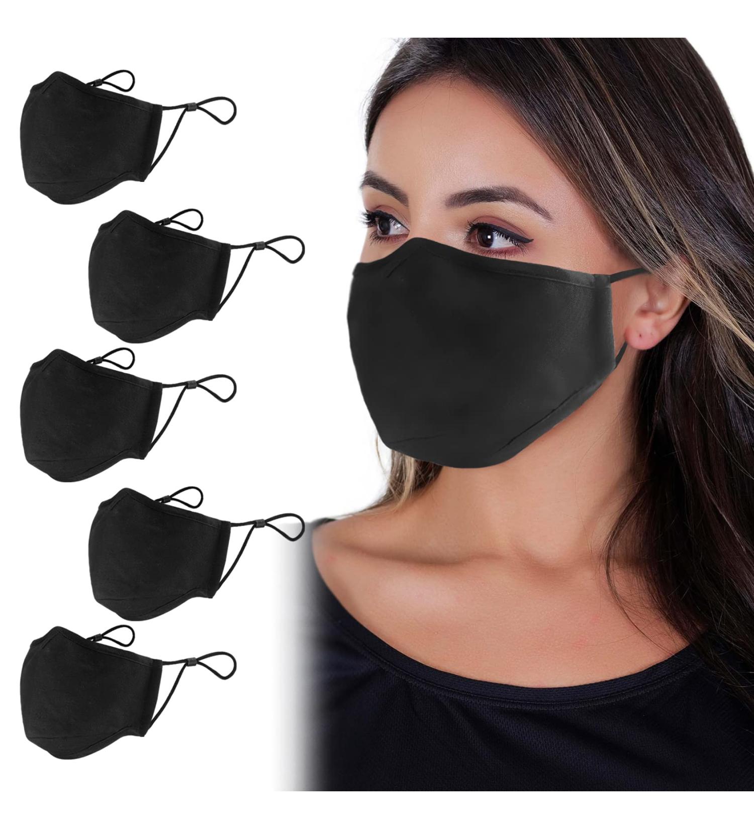 Ansta Reusable Fabric Masks 5 Pack Washable Cotton Face Masks for Unisex Comfort - Buy Online on GoSupps.com