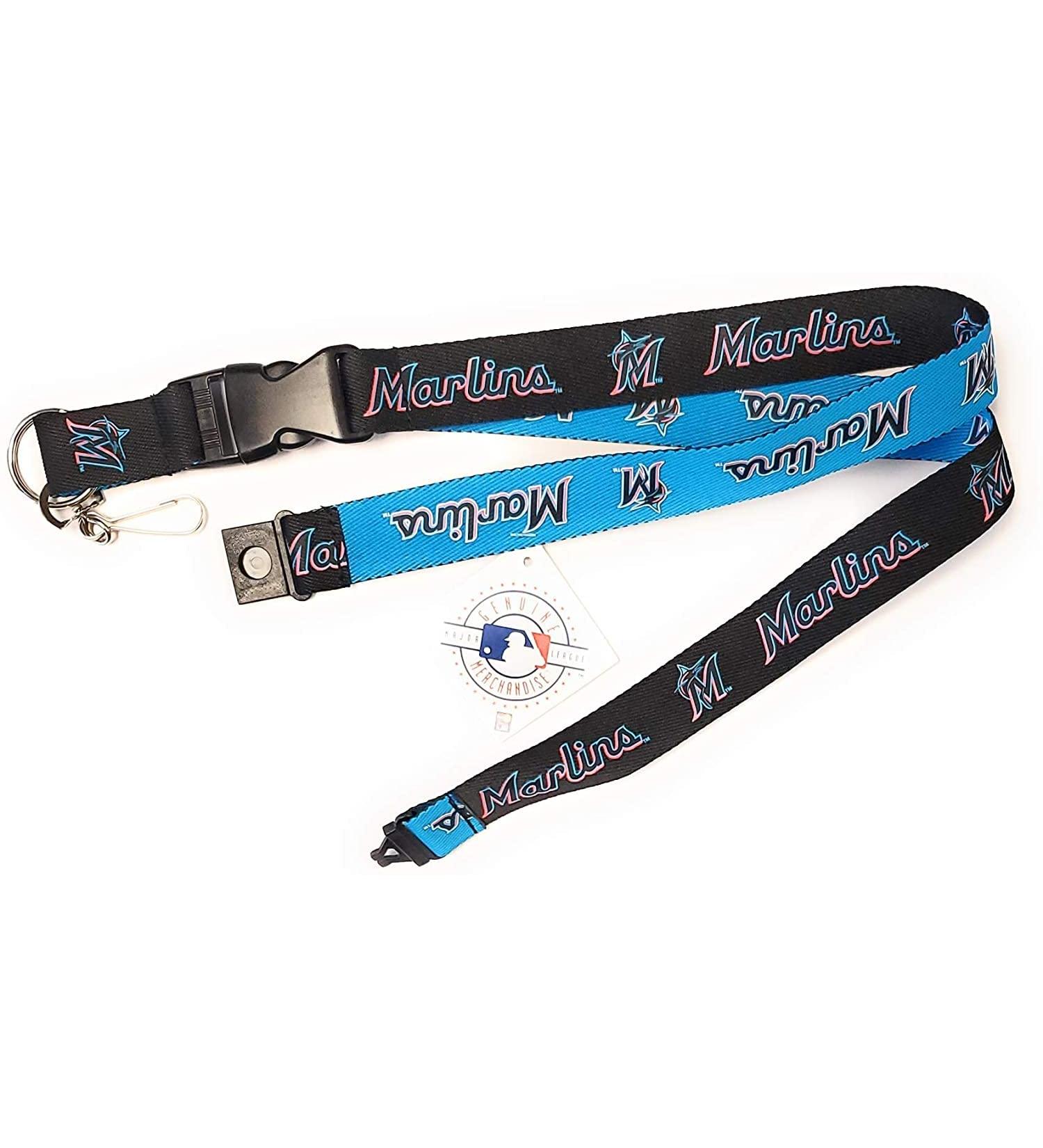 Miami Marlins Premium Lanyard 2-Tone Breakaway Clip Keychain MLB