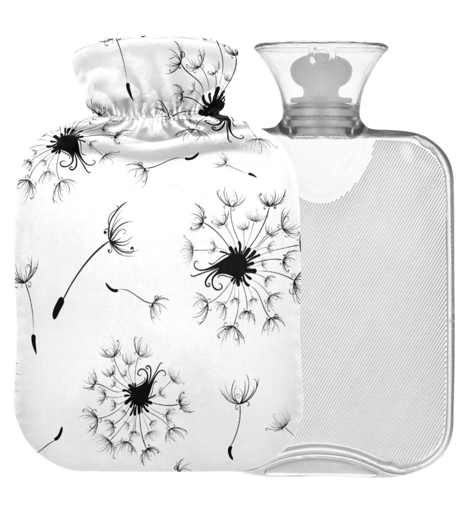 NAANLE 2L Hot Water Bottle with Dandelion Cover - Pain Relief for Menstrual Cramps & Heat Therapy - Buy Online on GoSupps.com