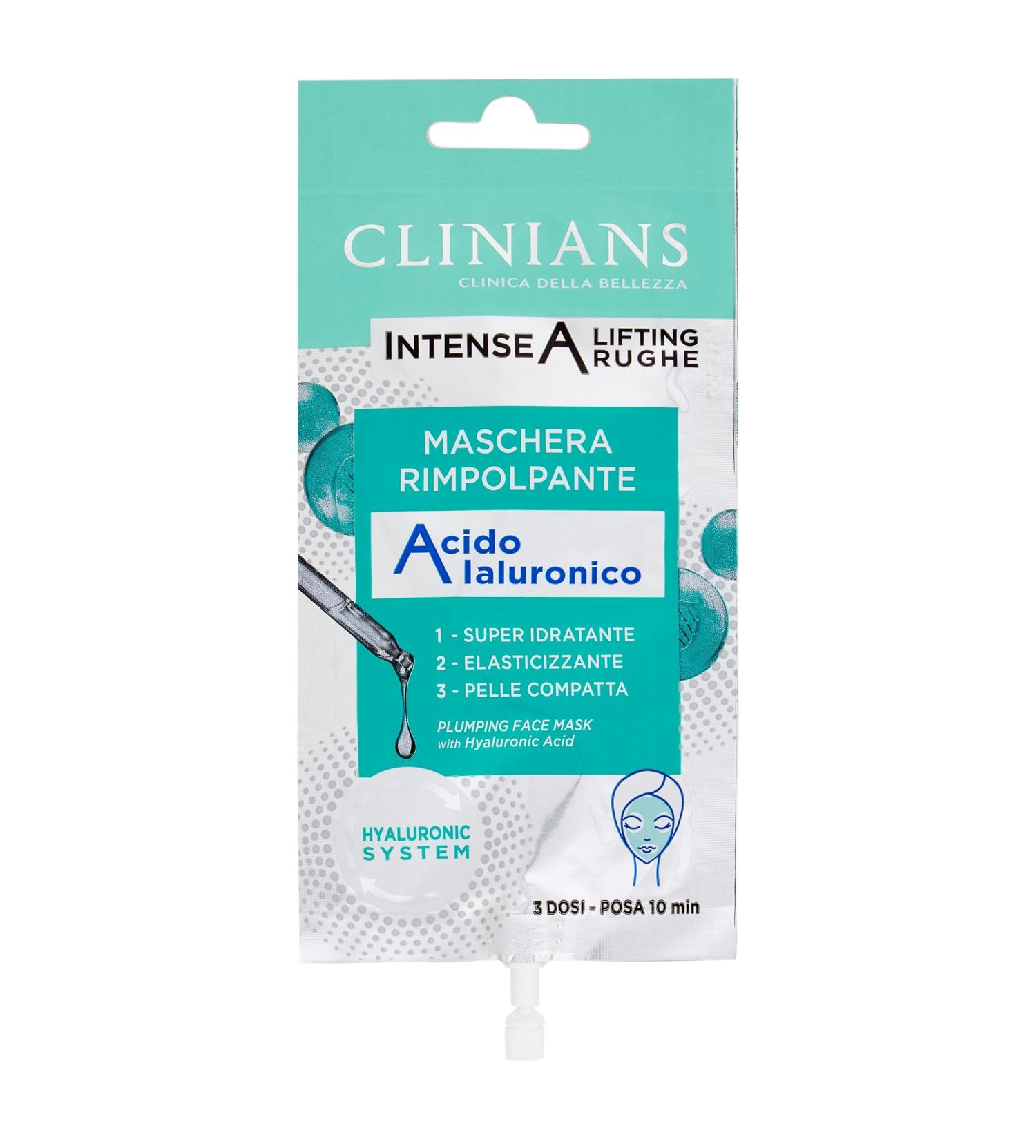 CLINIANS Intense A Lifting Rughe Plumping Face Mask with Hyaluronic Acid 15ml