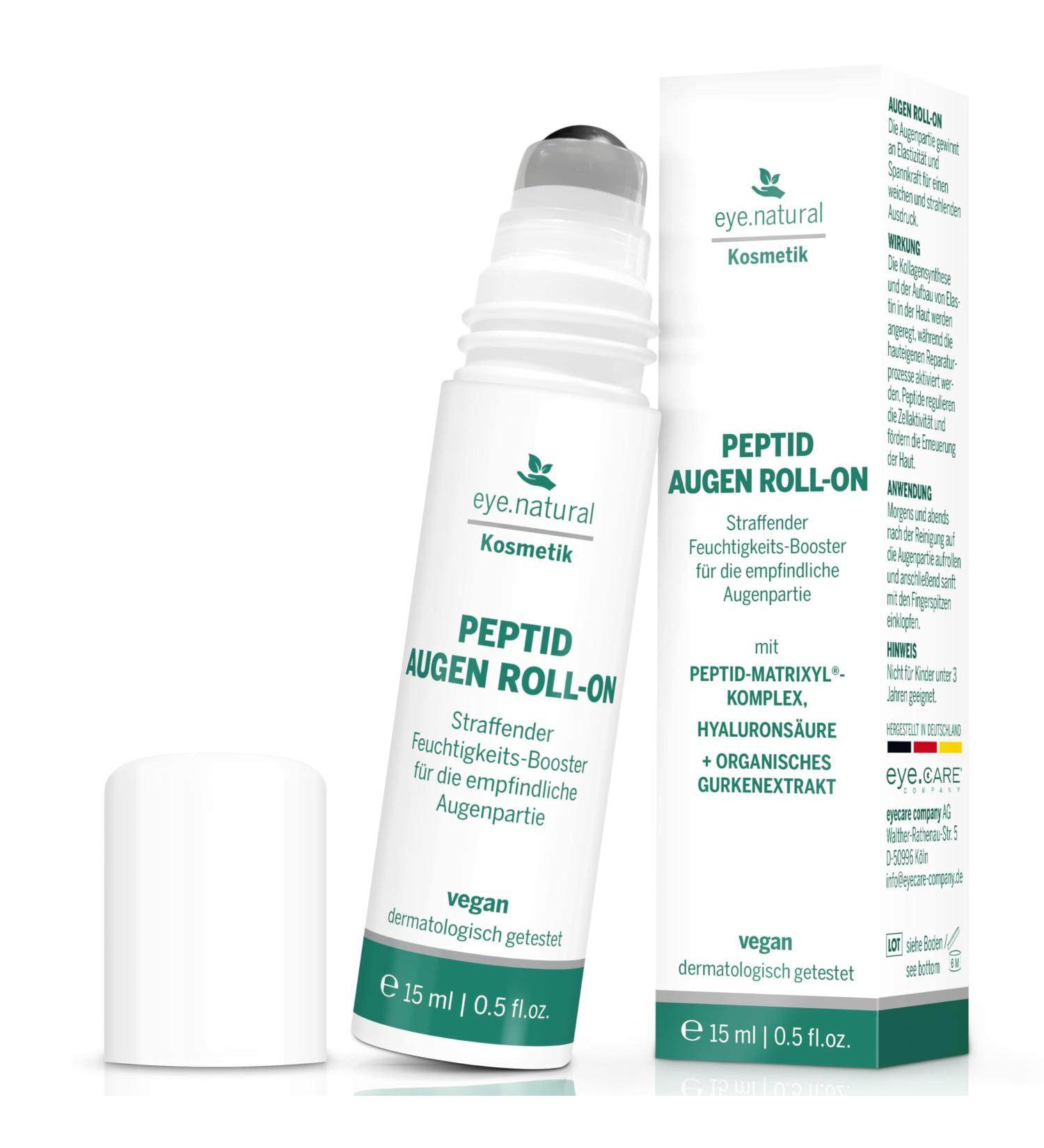 Eye Natural Eye Roll on Anti rides cernes et poches sous les yeux avec complexe peptidique matrixyle acide hyaluronique et extrait de concombre Vegan Roller rafra chissant pour les yeux pour