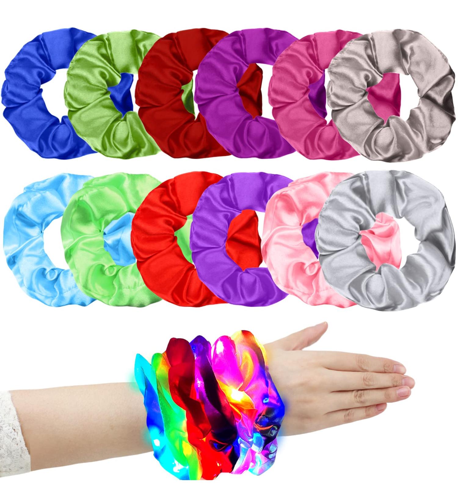 6 PCS LED Light Hair Scrunchies and Satin Elastic Bands Set for Women and Girls - Perfect for Halloween and Christmas Parties - Buy Online on GoSupps.com