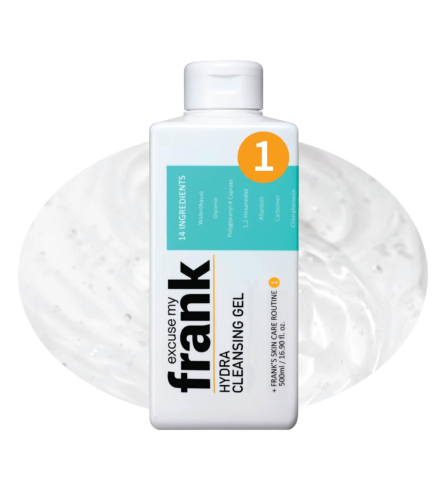 Excuse My Frank Hyaluronic Face Cleanser 500ml - Moisturizing Gel Wash for All Skin Types | Korean Skincare - Buy Online on GoSupps.com