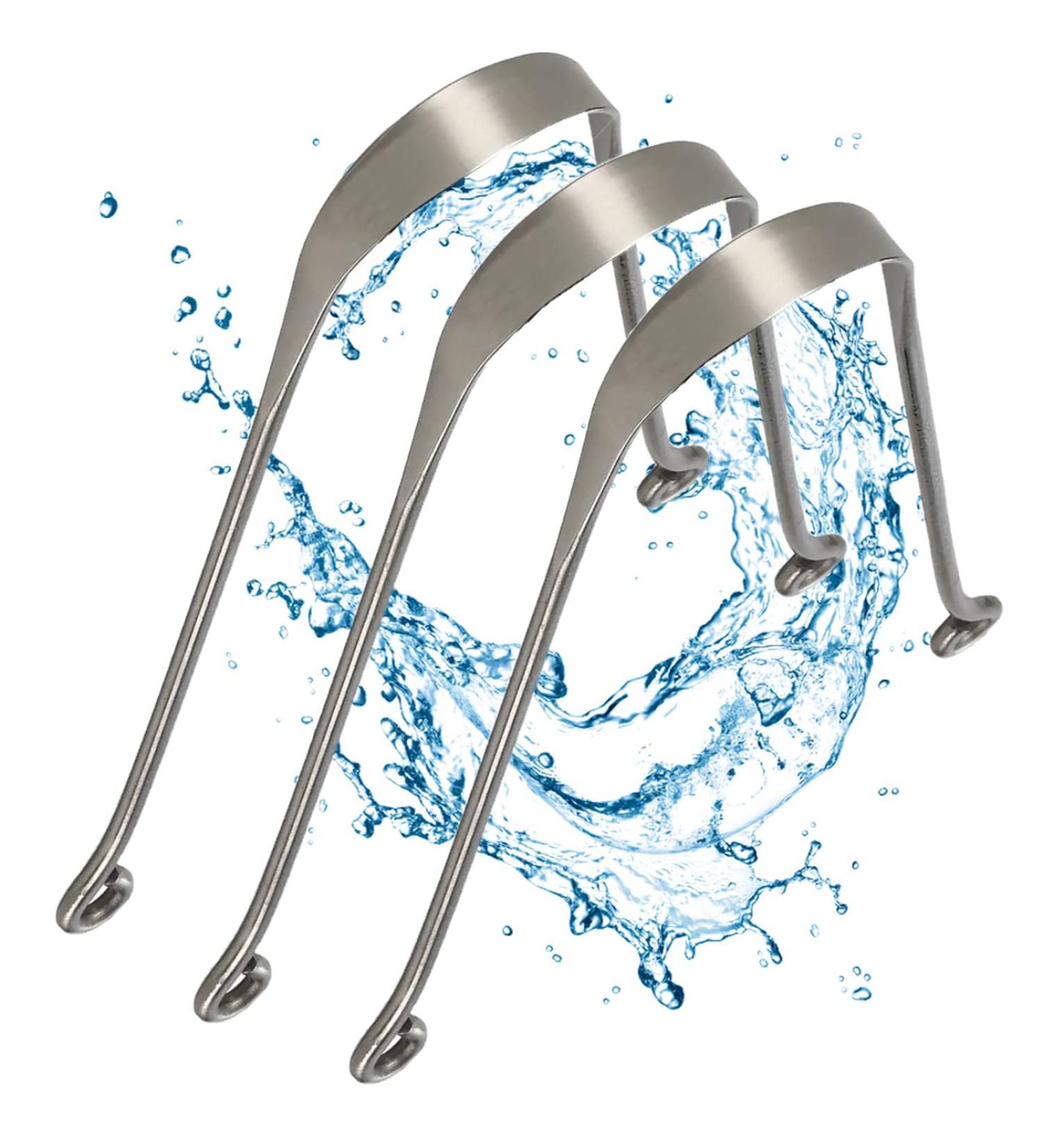 3x Ayurvedic tongue scraper 100% stainless steel tongue cleaner - tongue scraper against bad breath