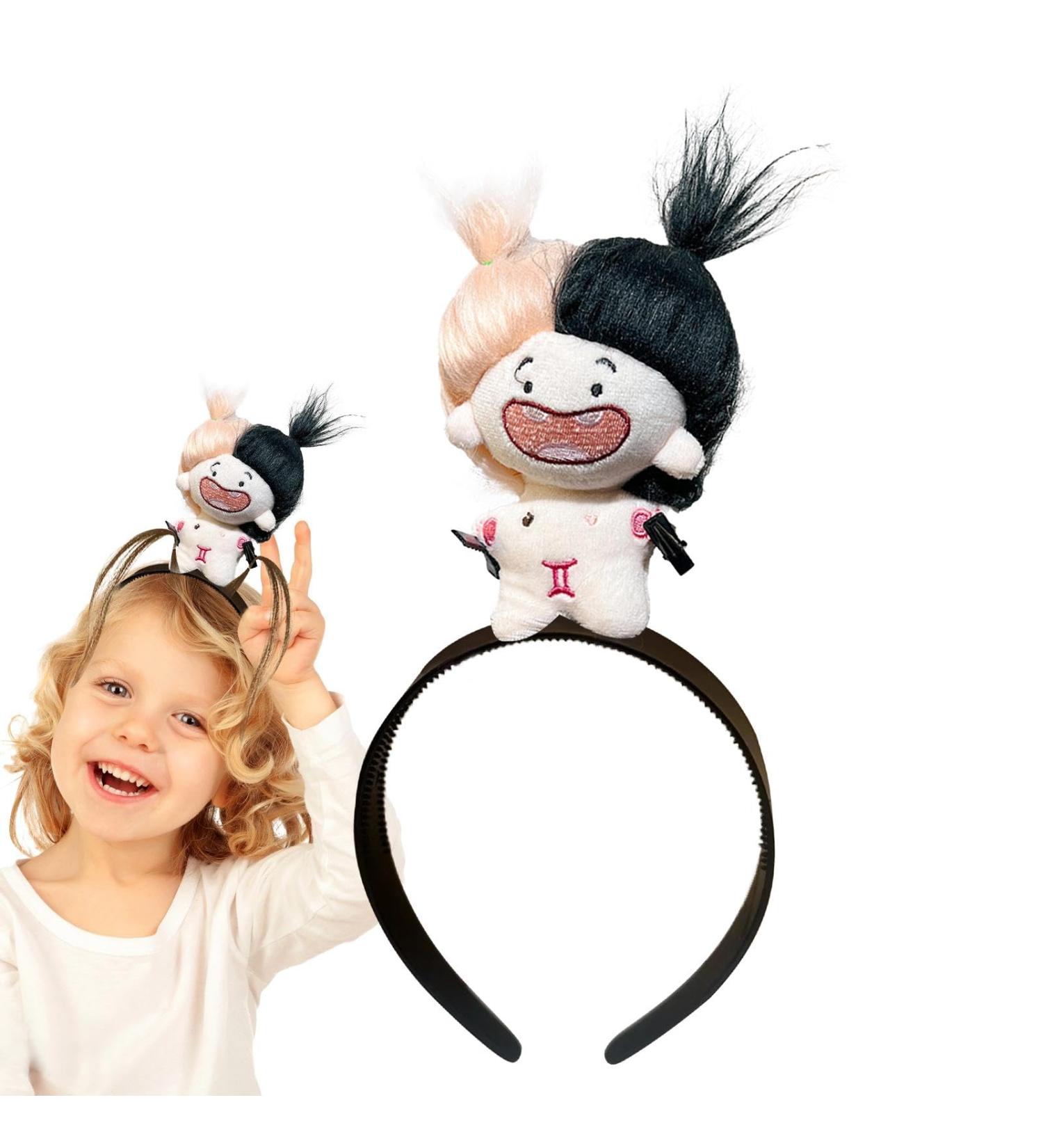Plush Doll Hairhoops Plush Cartoon Doll Hairband Cute Hairhoops for Styling Makeup Fashion Plush Doll Hairband for Girls Kids Gemini - Buy Online on GoSupps.com