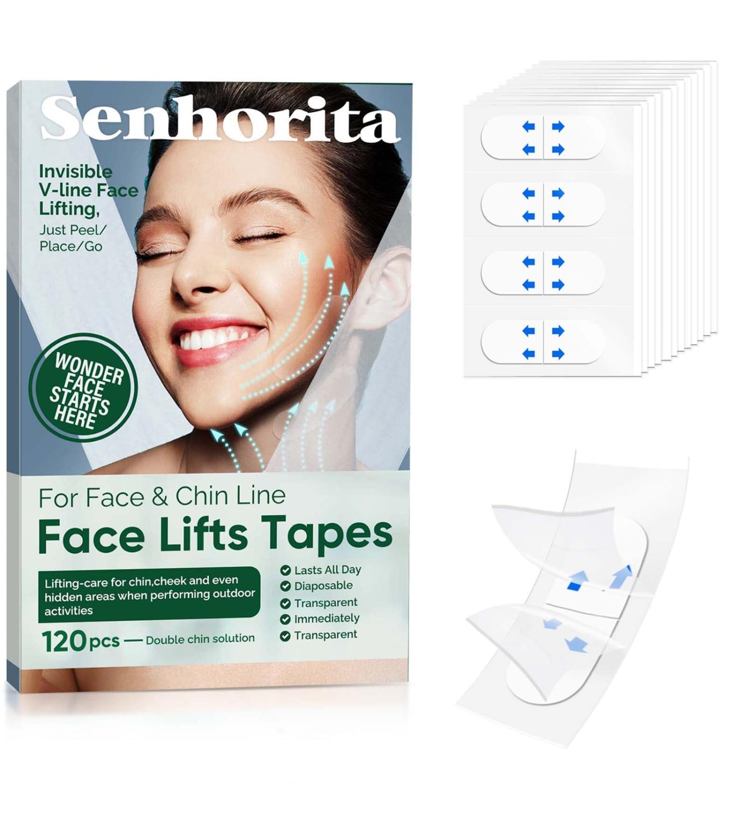 Senhorita Face Lift Tape - 120 Pcs Invisible Instant Lifting Tape for Double Chin Wrinkles & Sagging Skin | Best Anti-Aging Solution - Buy Online on GoSupps.com