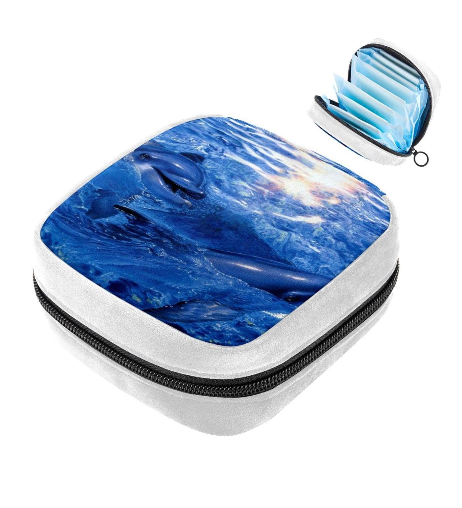 GIAPB Sanitary Napkin Storage Bag - Blue Dolphin Color | Period Tampon Makeup Pad Pouch 1897 - Buy Online on GoSupps.com
