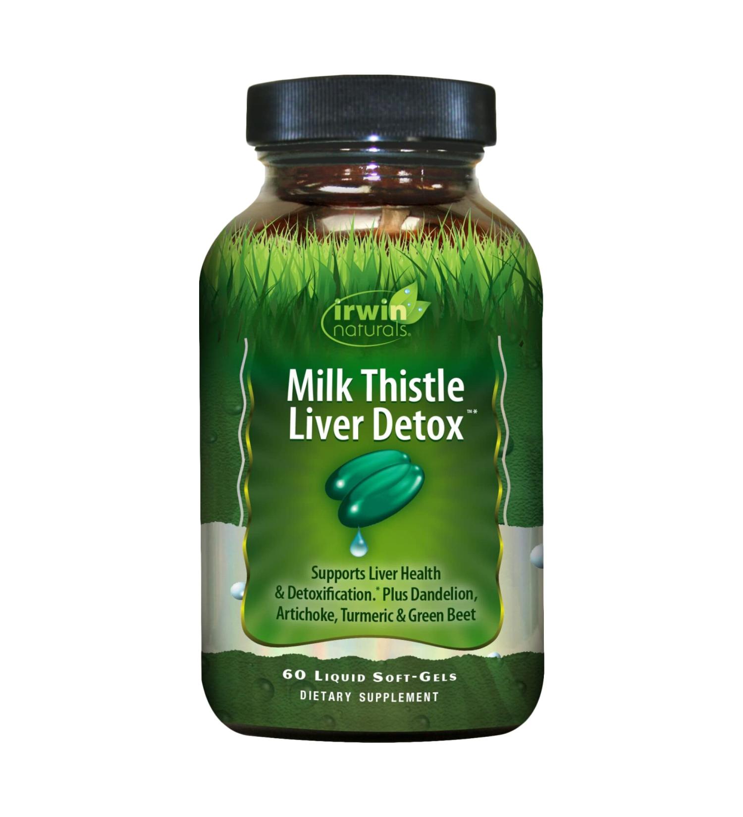 Irwin Naturals Milk Thistle Liver Detox - 60 Liquid Soft-Gels for Optimal Liver Health - Buy Online on GoSupps.com