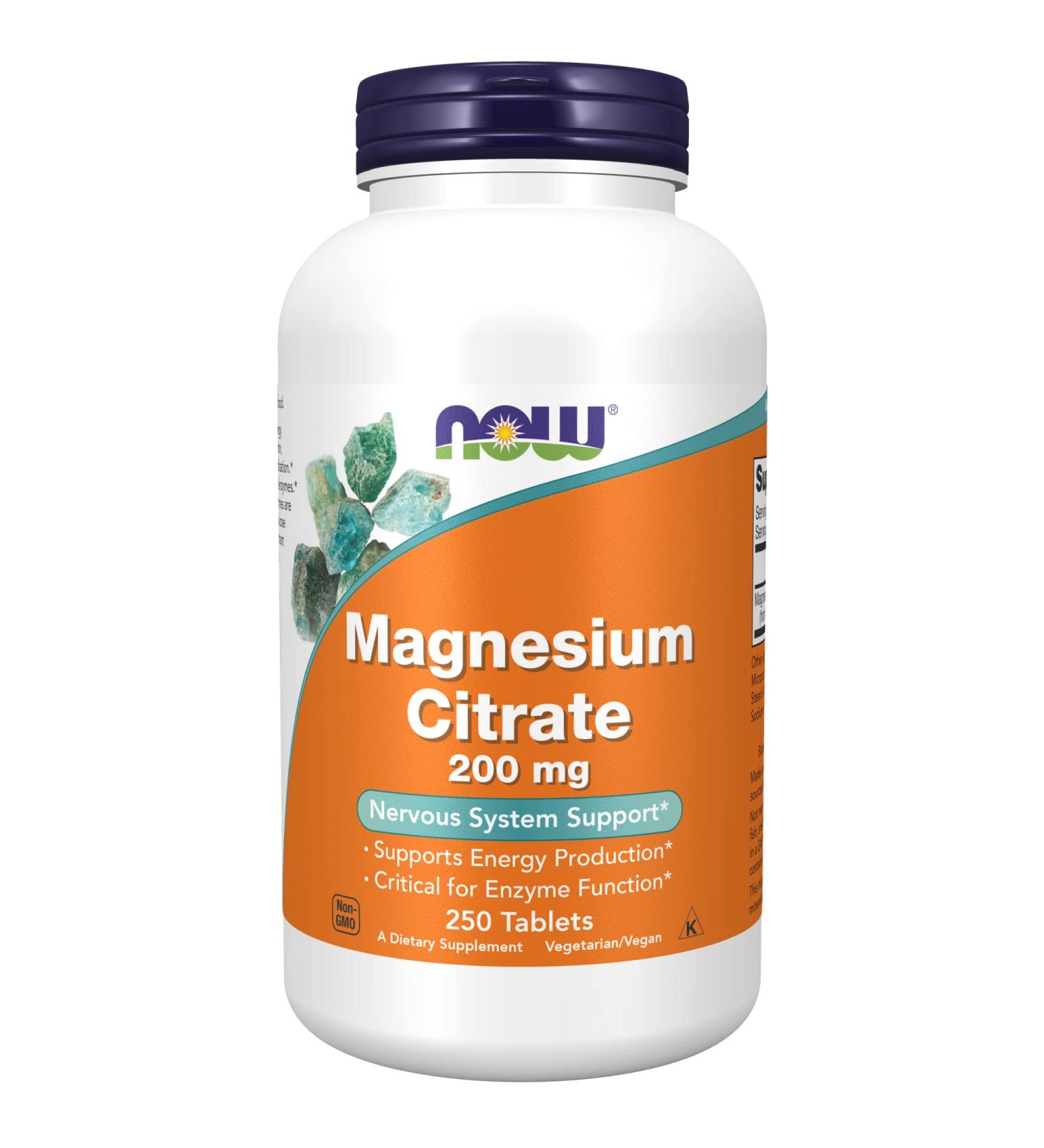 Buy Now Foods Magnesium Citrate 200 mg - 250 Tablets for Optimal Health - Buy Online on GoSupps.com