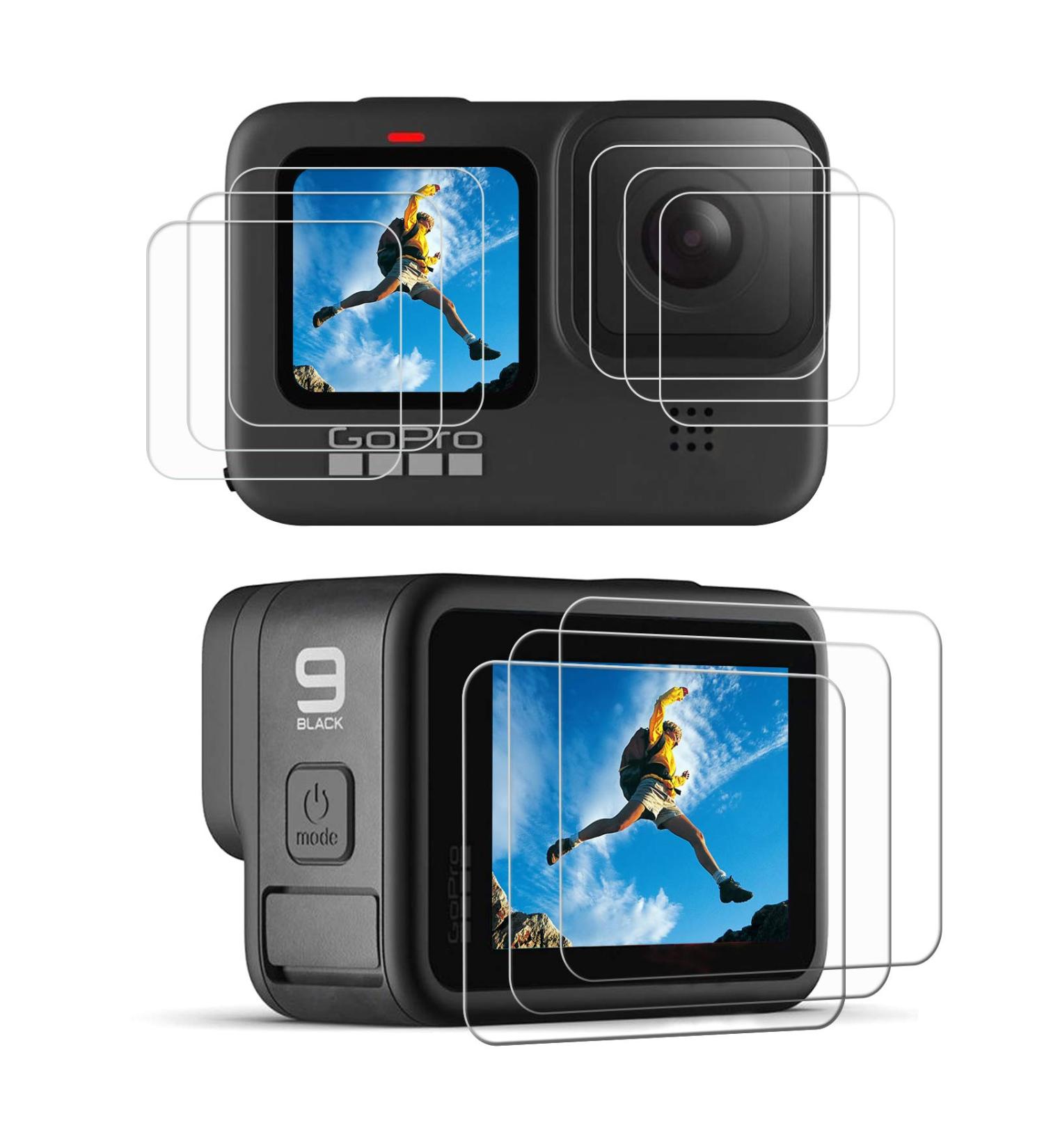 9pcs Ultra Clear Tempered Glass Screen Protector for GoPro Hero 11/10/9 Black - Full Protection Kit for Action Camera - Buy Online on GoSupps.com