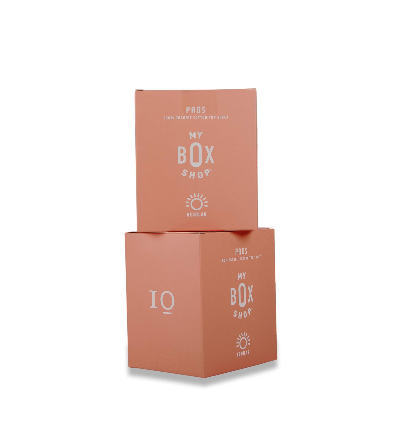 MYBOXSHOP 100% Organic Cotton Day Pads for Women - Hypoallergenic, Toxin-Free with Wings - 60mL Absorbency - 20 Count (2 Boxes) - Buy Online on GoSupps.com